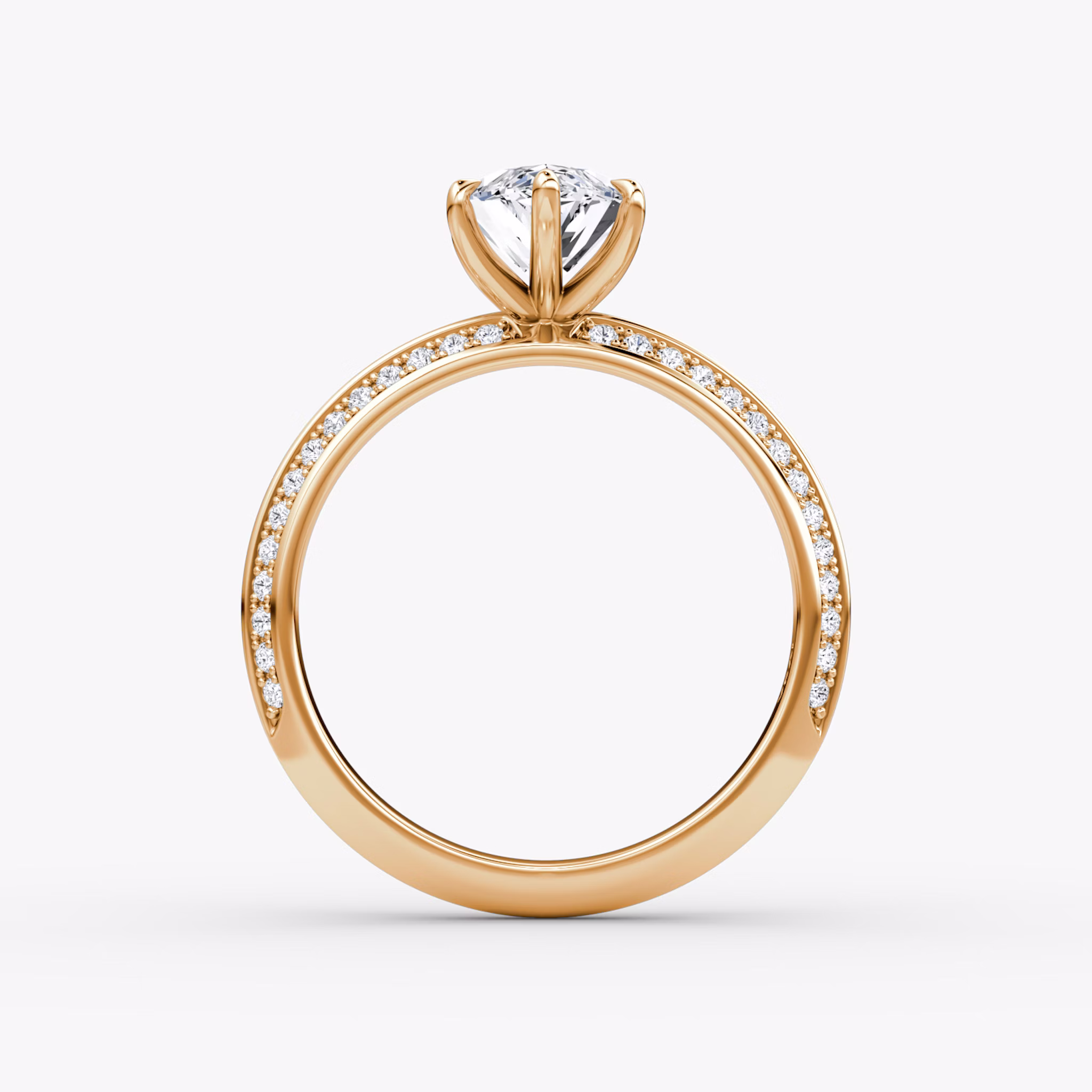 The Knife-Edge | Marquise | 14k | Rose Gold | bandAccent: Pavé | hiddenHalo: no | diamondOrientation: vertical | caratWeight: other