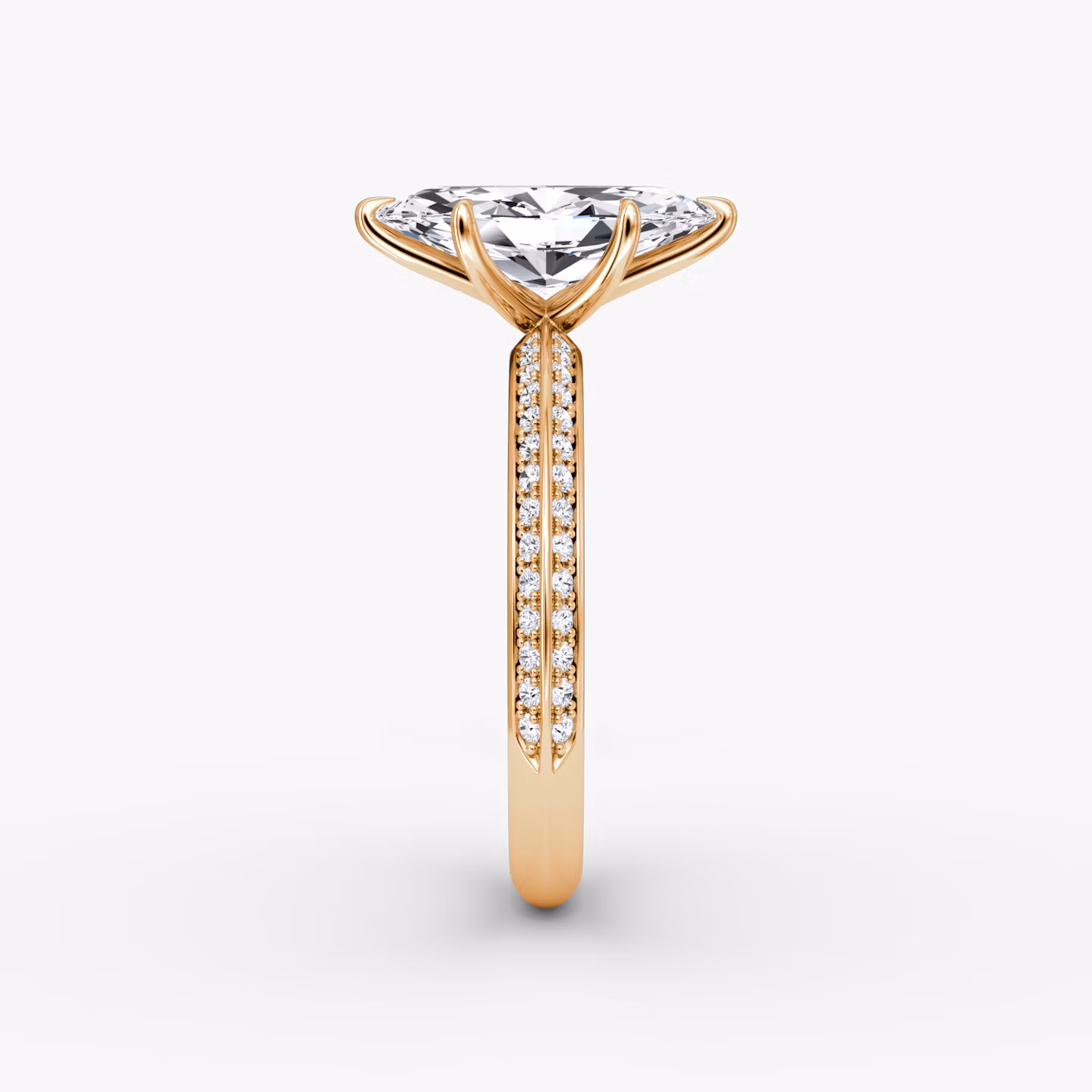 Knife-Edge | Marquise | 14k | Roségold | bandAccent: Mit Pavé-Besatz | hiddenHalo: no | diamondOrientation: vertical | caratWeight: other