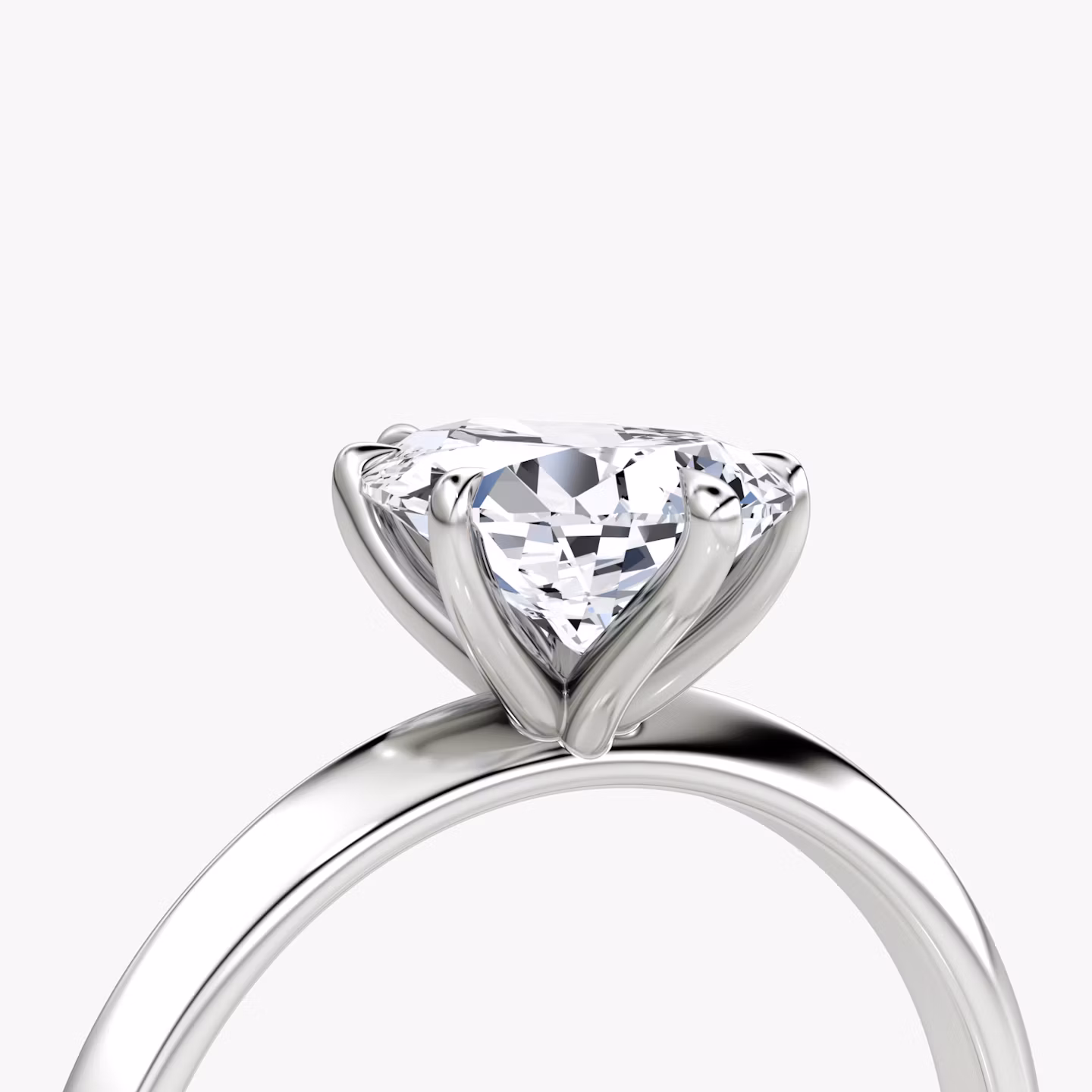 The Knife-Edge | Pear | 18k | White Gold | bandAccent: Plain | hiddenHalo: no | diamondOrientation: vertical | caratWeight: other