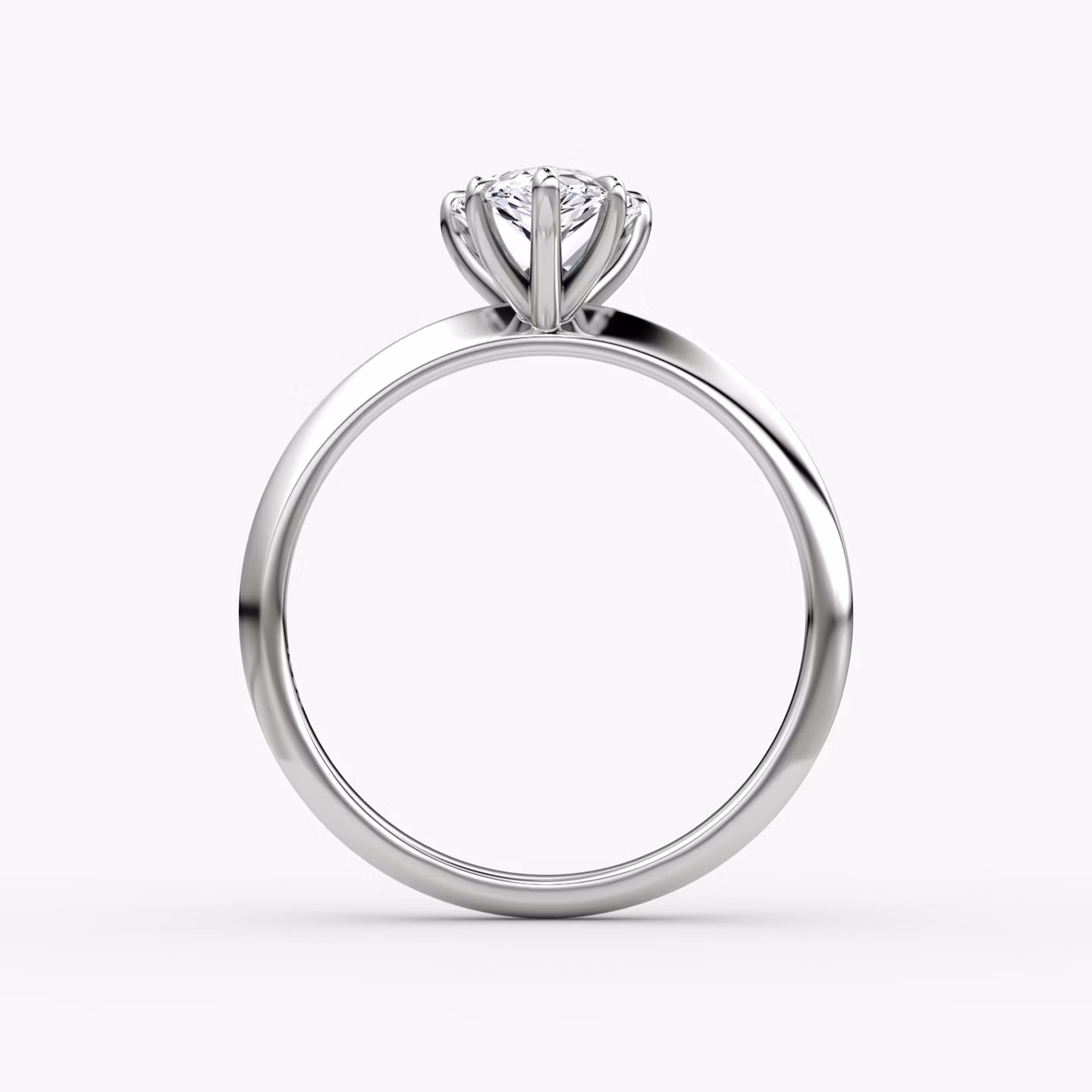 The Knife-Edge | Pear | 18k | White Gold | bandAccent: Plain | hiddenHalo: no | diamondOrientation: vertical | caratWeight: other