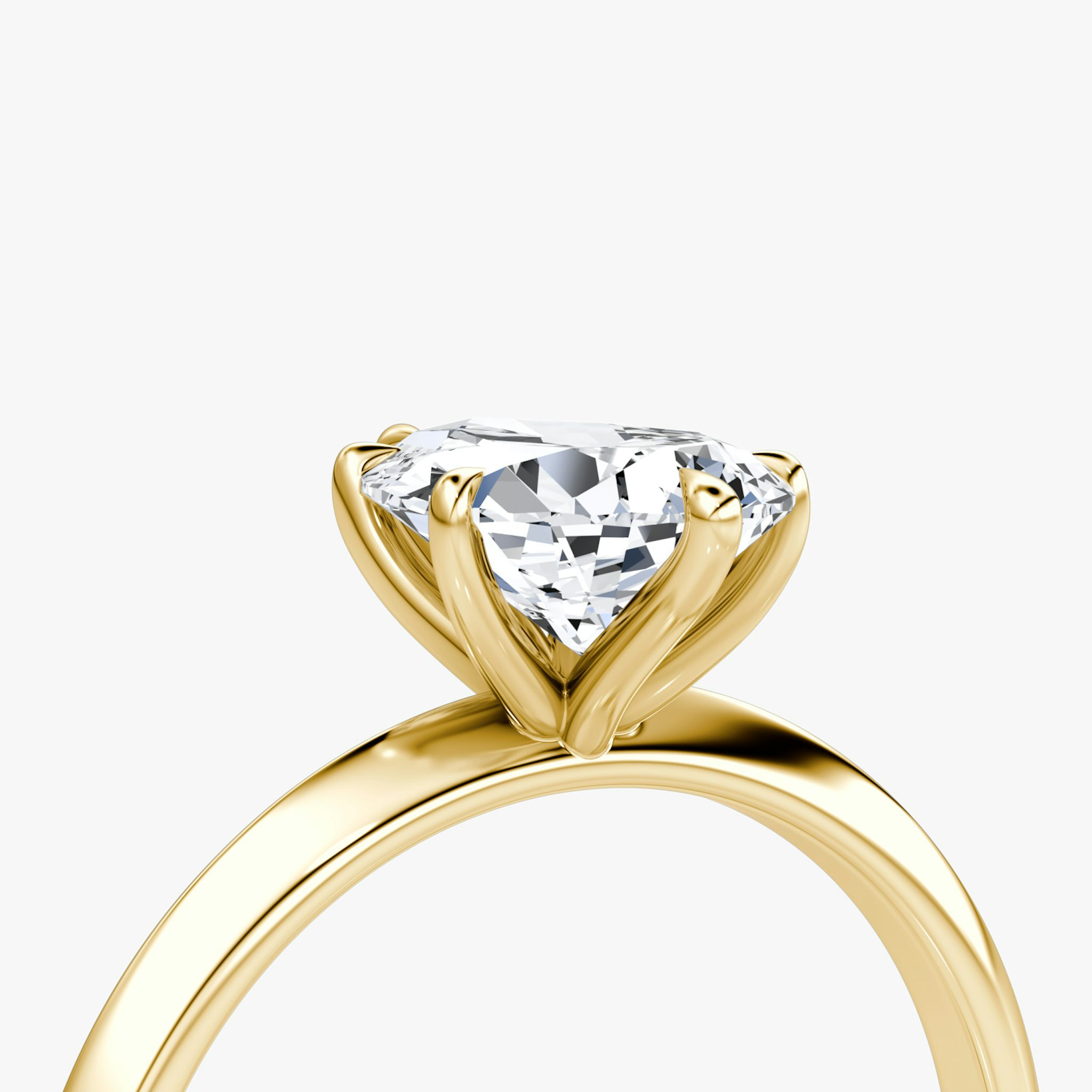 The Knife-Edge | Pear | 18k | Yellow Gold | bandAccent: Plain | hiddenHalo: no | diamondOrientation: vertical | caratWeight: other