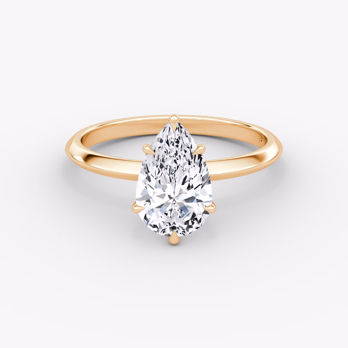 Anillo de compromiso Knife-Edge | Pera | 14k | Oro rosa | bandAccent: Simple | hiddenHalo: no | diamondOrientation: vertical | caratWeight: other