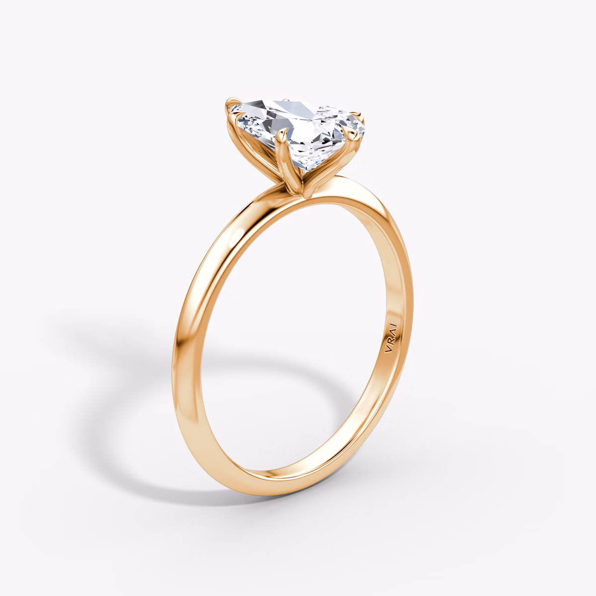 Anillo de compromiso Knife-Edge | Pera | 14k | Oro rosa | bandAccent: Simple | hiddenHalo: no | diamondOrientation: vertical | caratWeight: other