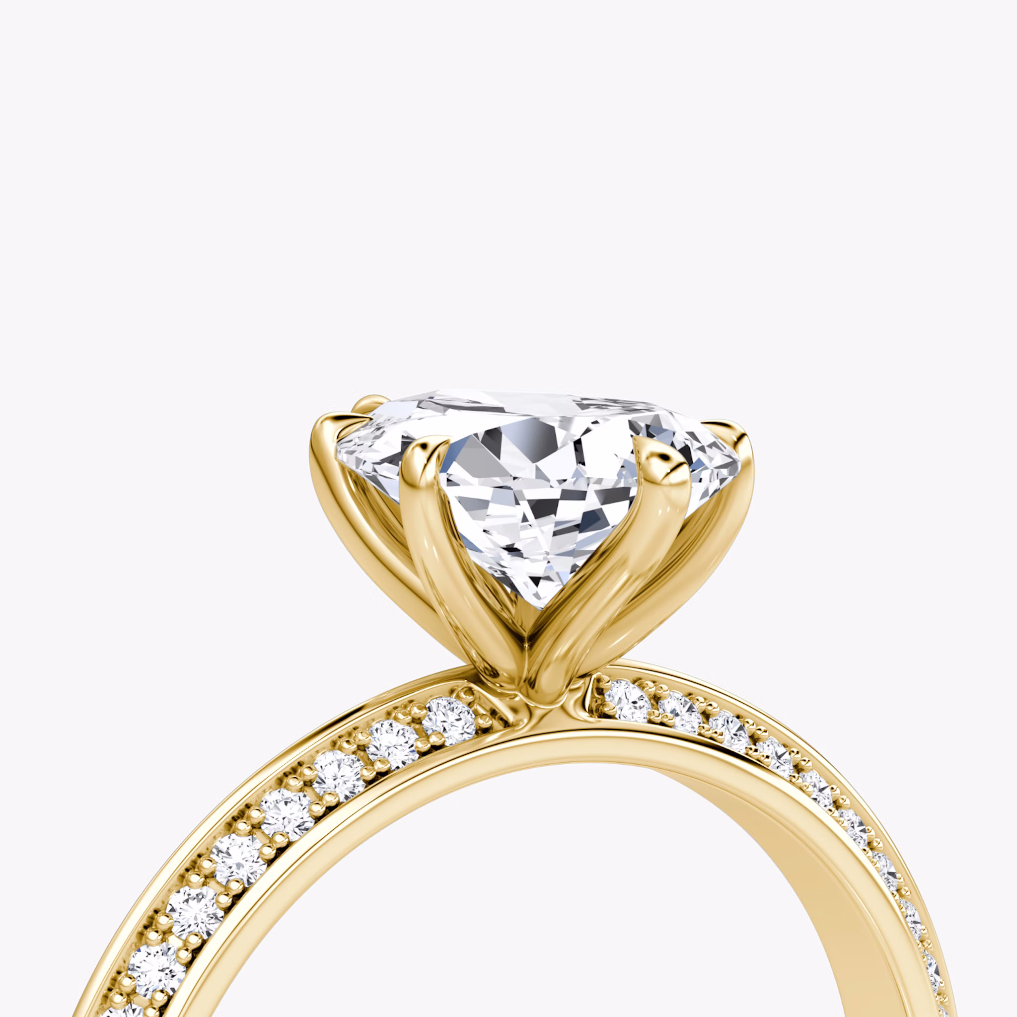 The Knife-Edge | Pear | 18k | Yellow Gold | bandAccent: Pavé | hiddenHalo: no | diamondOrientation: vertical | caratWeight: other