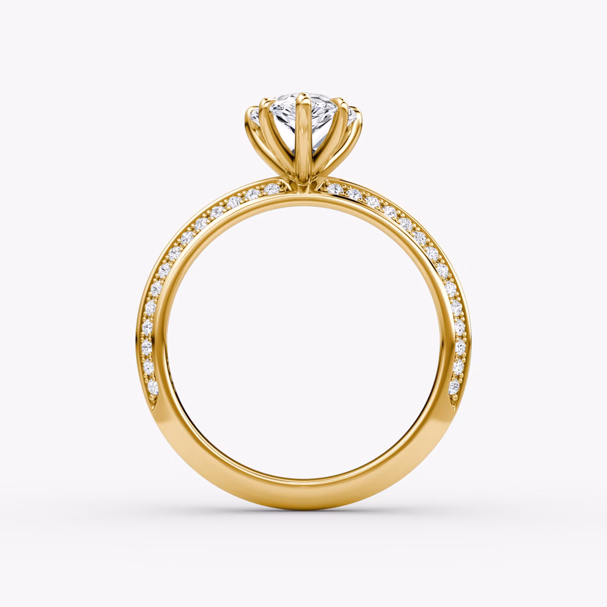 The Knife-Edge | Pear | 18k | Yellow Gold | bandAccent: Pavé | hiddenHalo: no | diamondOrientation: vertical | caratWeight: other