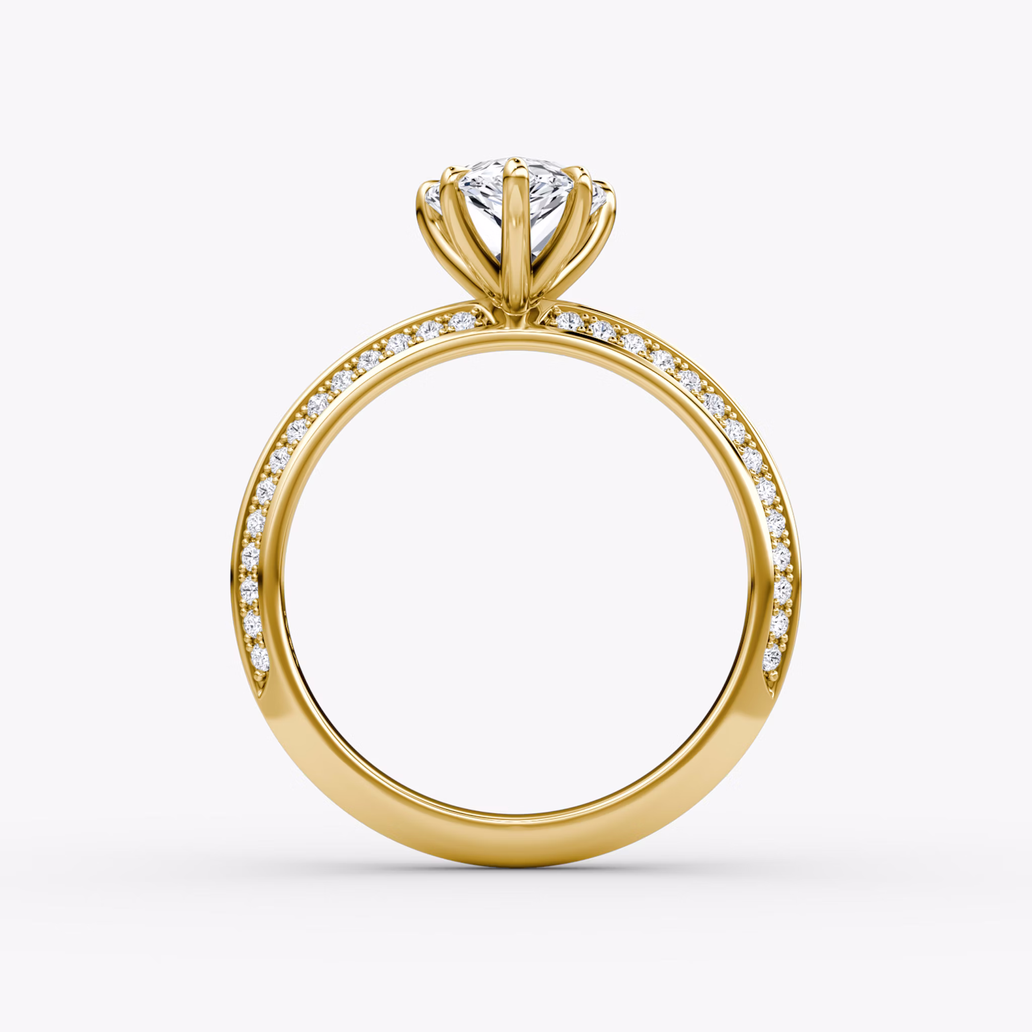 The Knife-Edge | Pear | 18k | Yellow Gold | bandAccent: Pavé | hiddenHalo: no | diamondOrientation: vertical | caratWeight: other