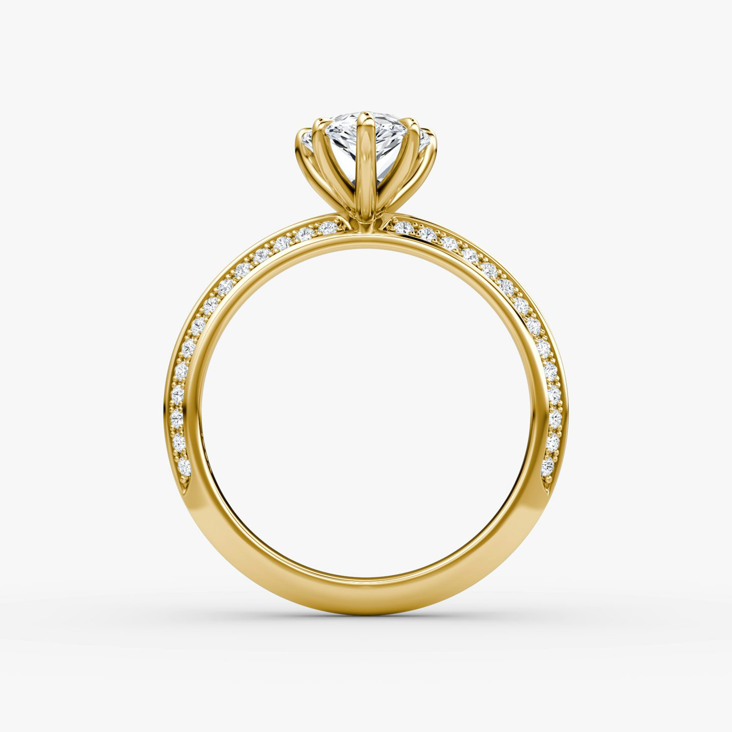 Knife-Edge | Tropfen | 18k | Gelbgold | bandAccent: Mit Pavé-Besatz | hiddenHalo: no | diamondOrientation: vertical | caratWeight: other