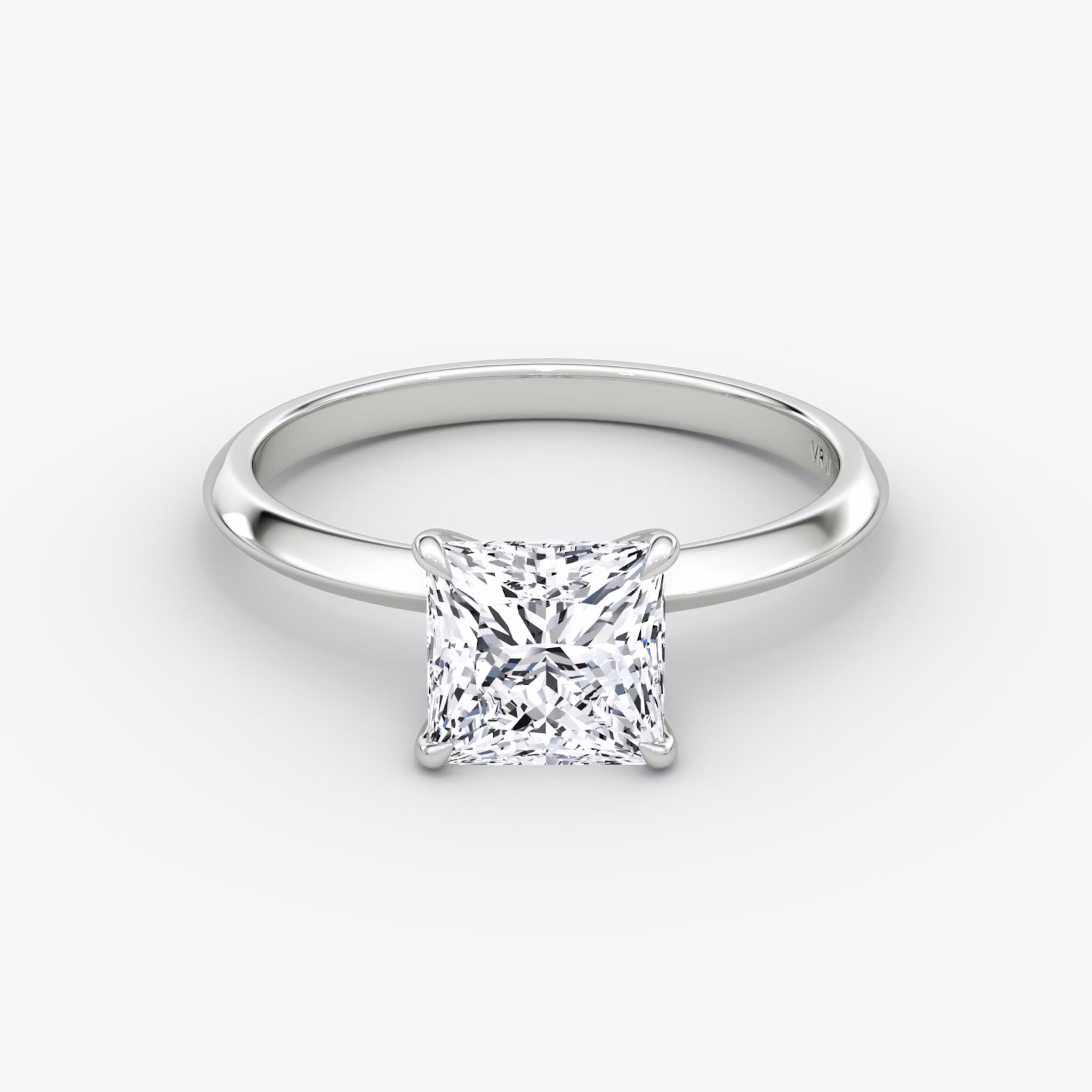 The Knife-Edge | Princess | 18k | White Gold | bandAccent: Plain | hiddenHalo: no | diamondOrientation: vertical | caratWeight: other