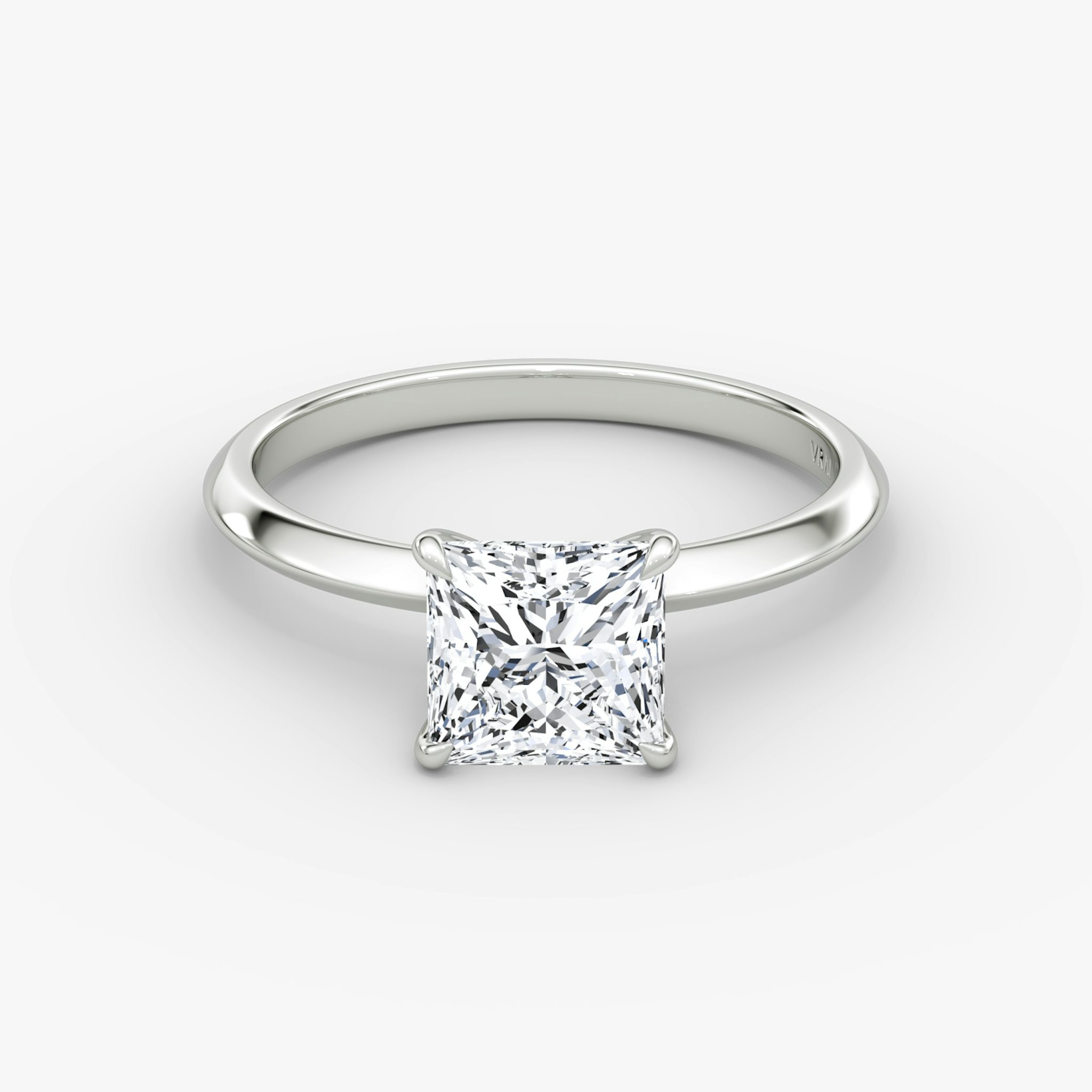 The Knife-Edge | Princess | 18k | White Gold | bandAccent: Plain | hiddenHalo: no | diamondOrientation: vertical | caratWeight: other