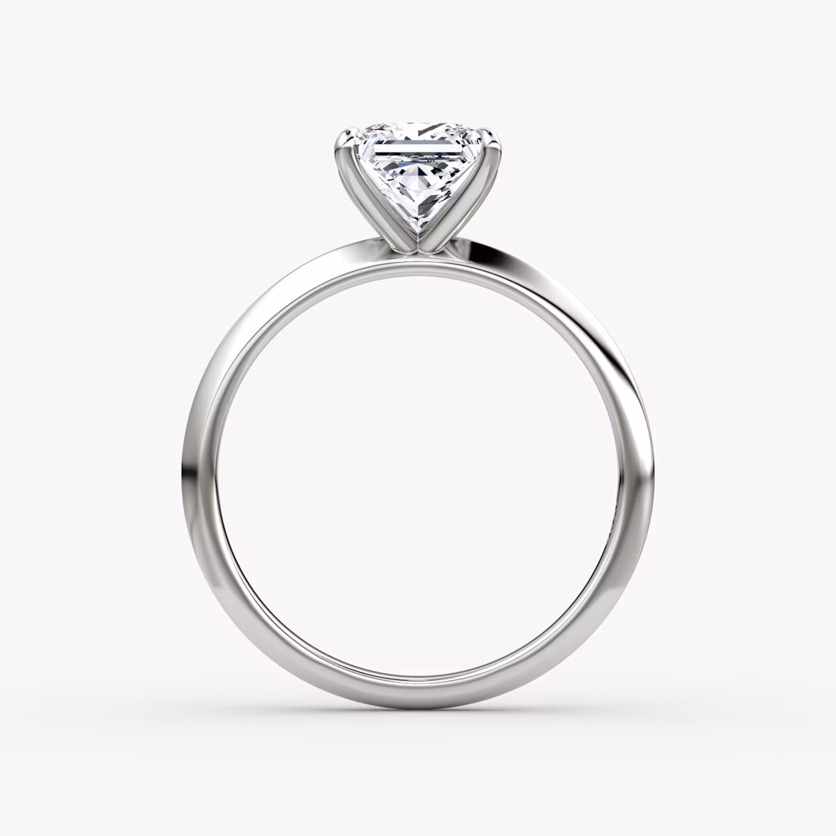 Anillo de compromiso Knife-Edge | Princesa | 18k | Oro blanco | bandAccent: Simple | hiddenHalo: no | diamondOrientation: vertical | caratWeight: other