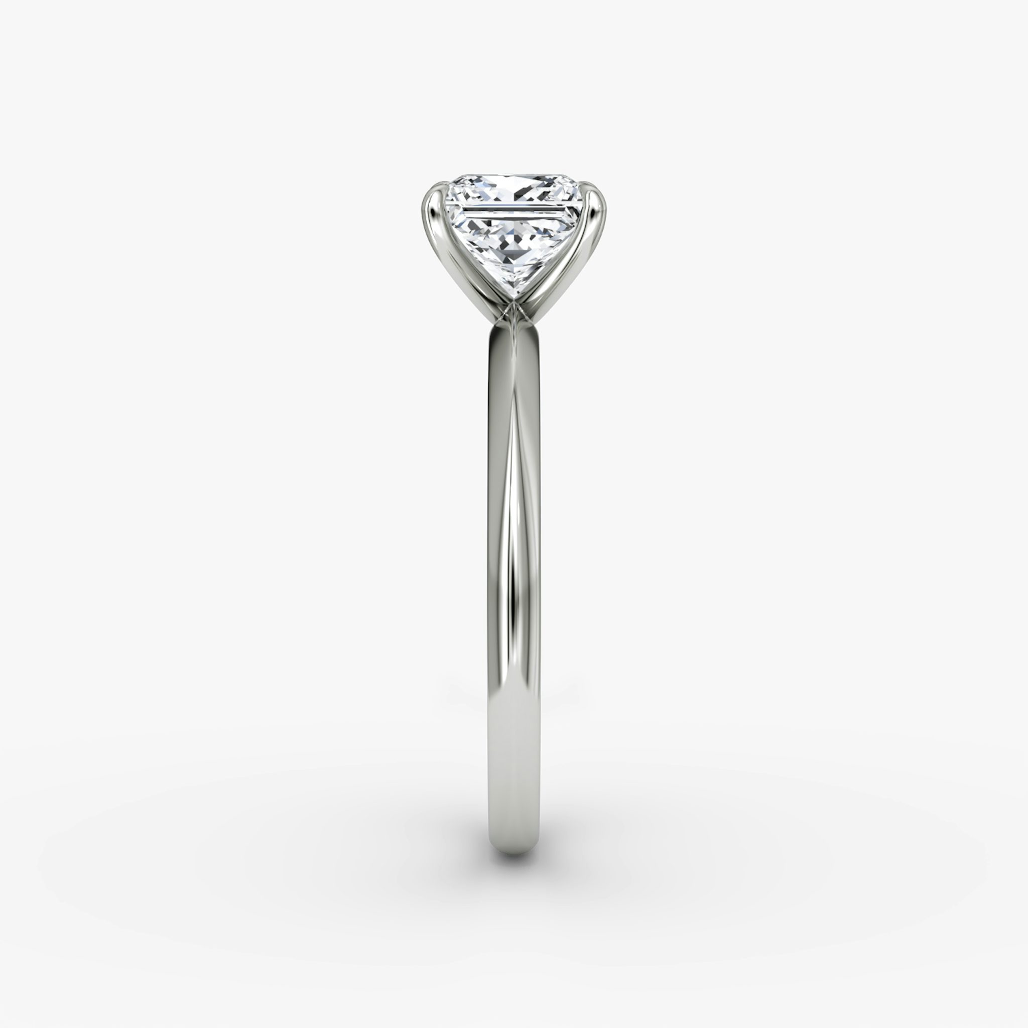 The Knife-Edge | Princess | 18k | White Gold | bandAccent: Plain | hiddenHalo: no | diamondOrientation: vertical | caratWeight: other