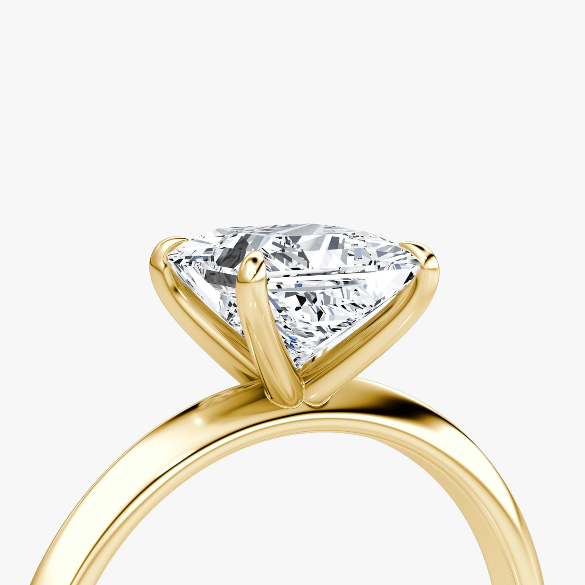 The Knife-Edge | Princess | 18k | Yellow Gold | bandAccent: Plain | hiddenHalo: no | diamondOrientation: vertical | caratWeight: other