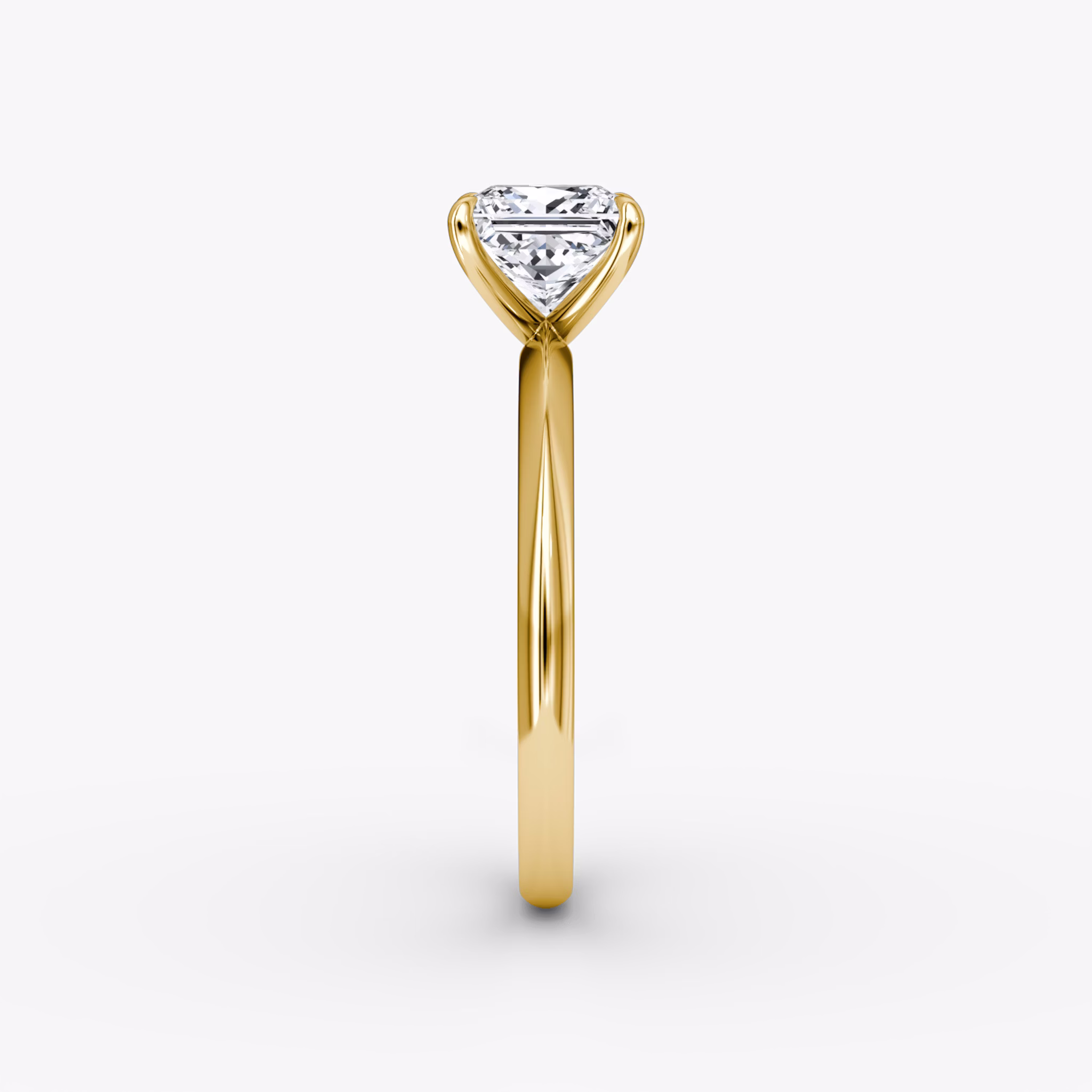 The Knife-Edge | Princess | 18k | Yellow Gold | bandAccent: Plain | hiddenHalo: no | diamondOrientation: vertical | caratWeight: other