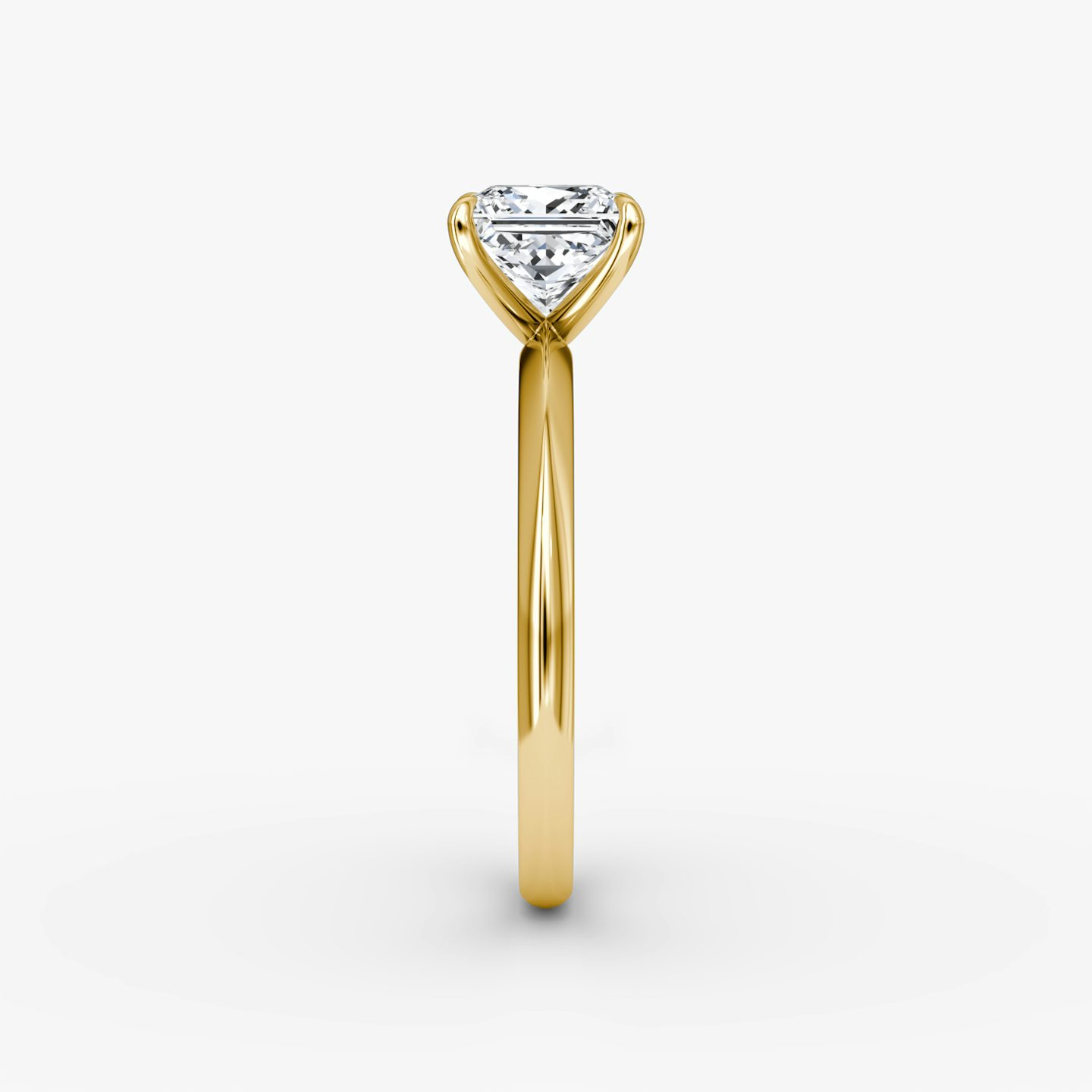 The Knife-Edge | Princess | 18k | Yellow Gold | bandAccent: Plain | hiddenHalo: no | diamondOrientation: vertical | caratWeight: other