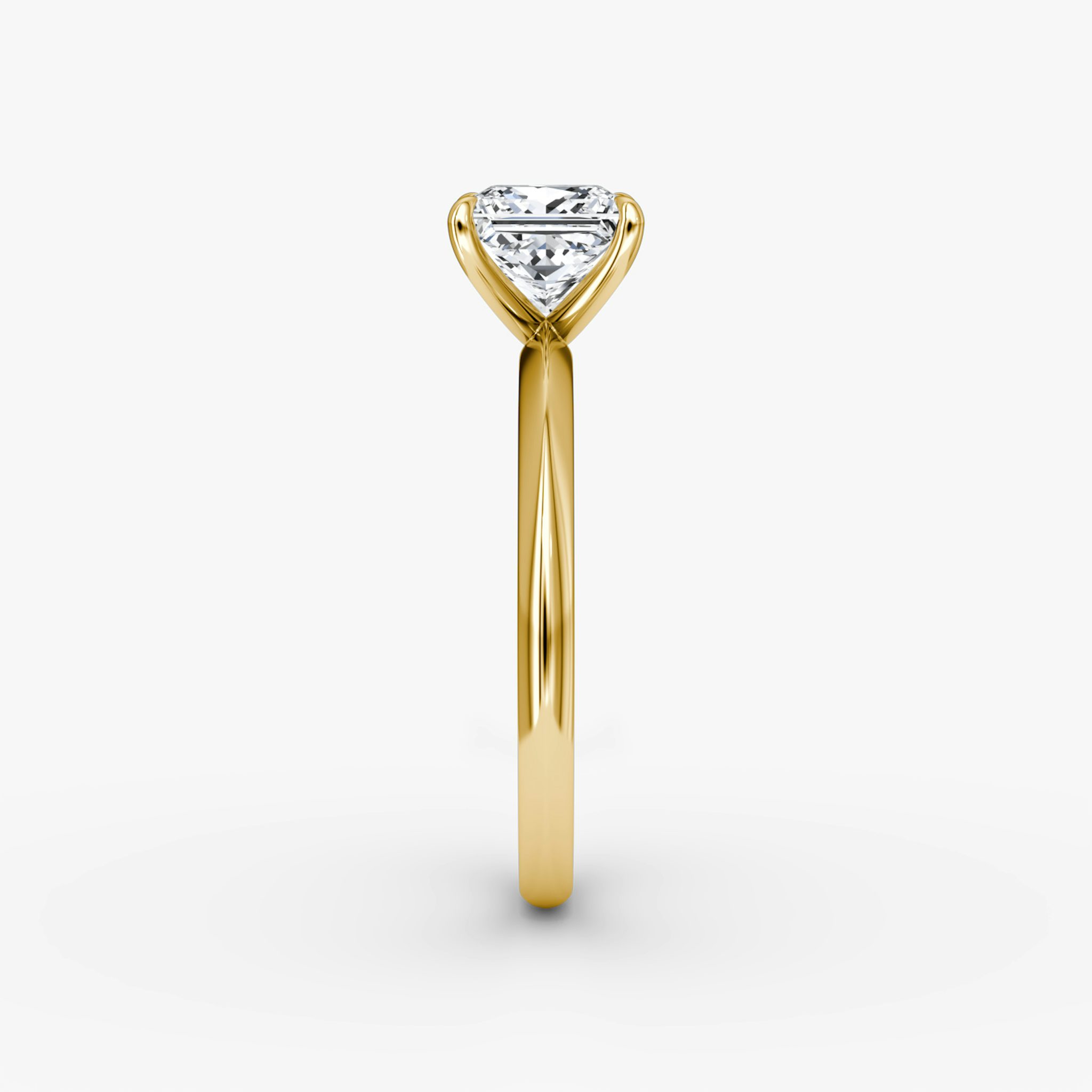The Knife-Edge | Princess | 18k | Yellow Gold | bandAccent: Plain | hiddenHalo: no | diamondOrientation: vertical | caratWeight: other