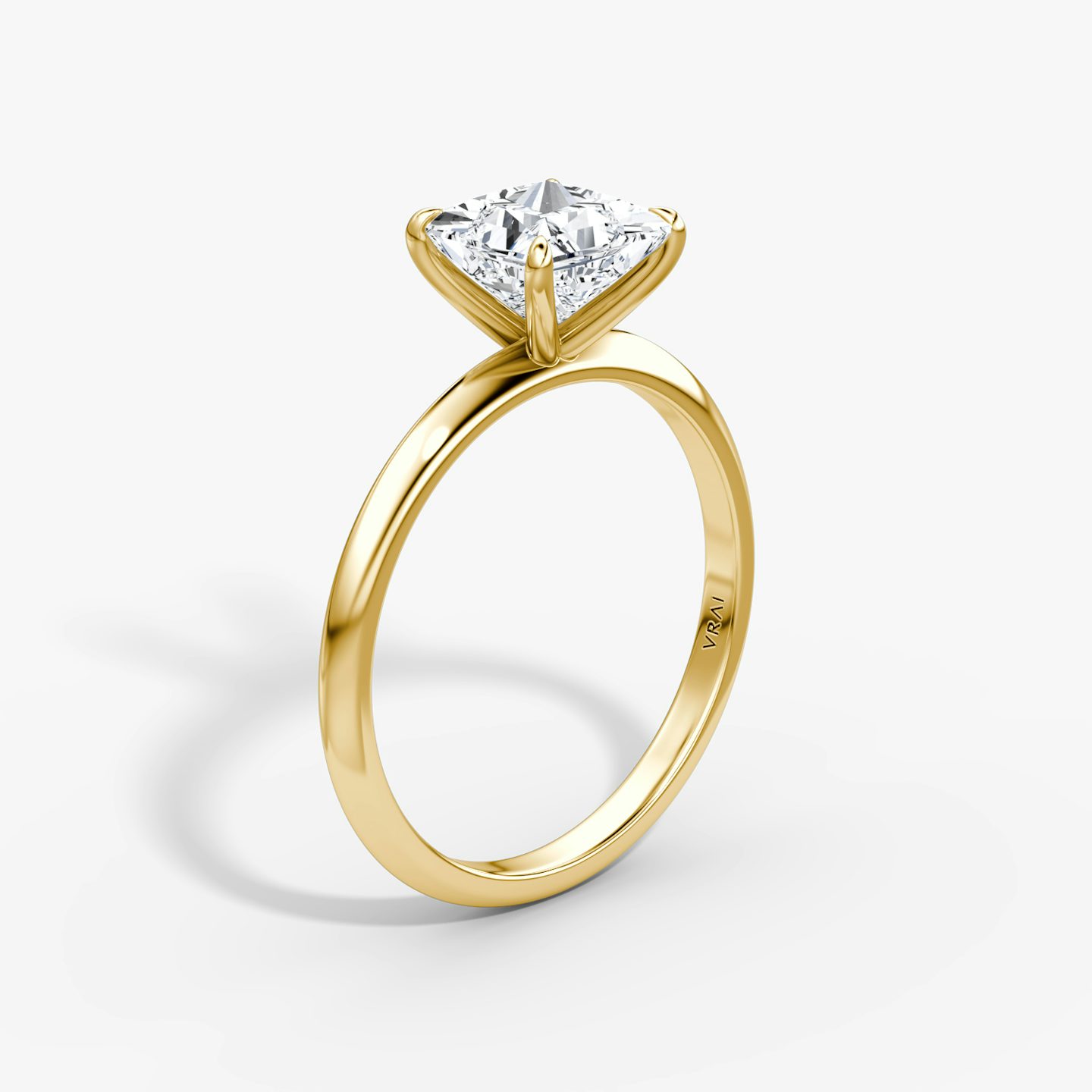 The Knife-Edge | Princess | 18k | Yellow Gold | bandAccent: Plain | hiddenHalo: no | diamondOrientation: vertical | caratWeight: other