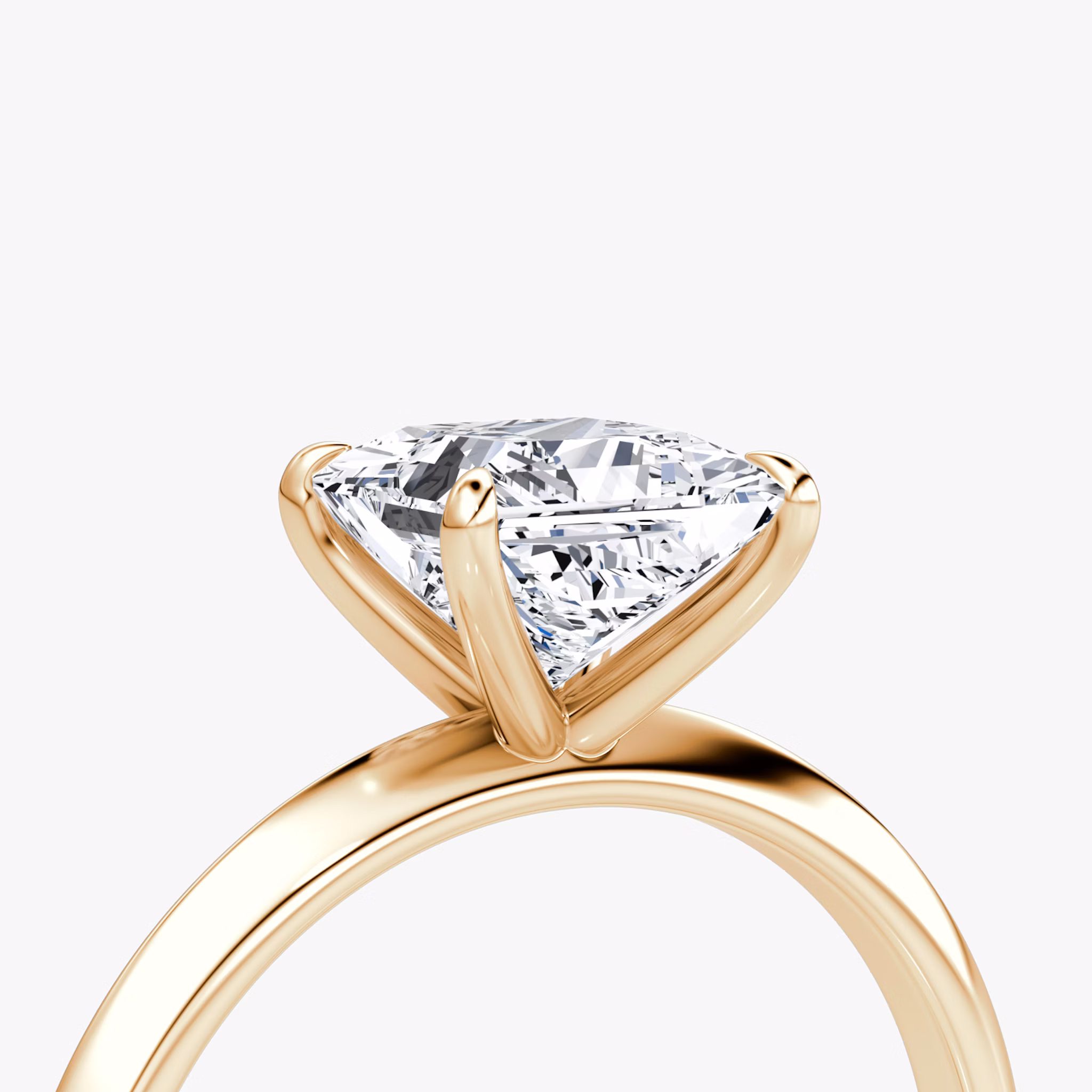 The Knife-Edge | Princess | 14k | Rose Gold | bandAccent: Plain | hiddenHalo: no | diamondOrientation: vertical | caratWeight: other