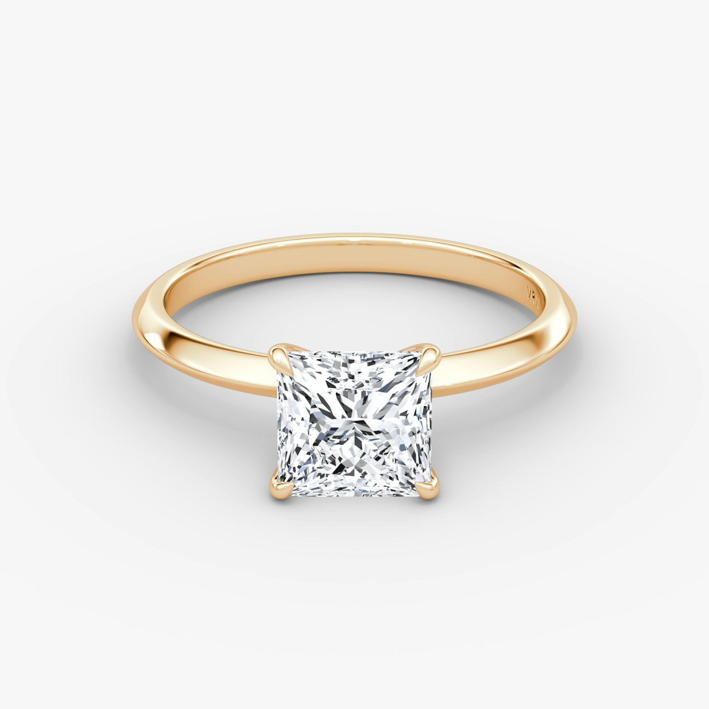 The Knife-Edge | Princess | 14k | Rose Gold | bandAccent: Plain | hiddenHalo: no | diamondOrientation: vertical | caratWeight: other