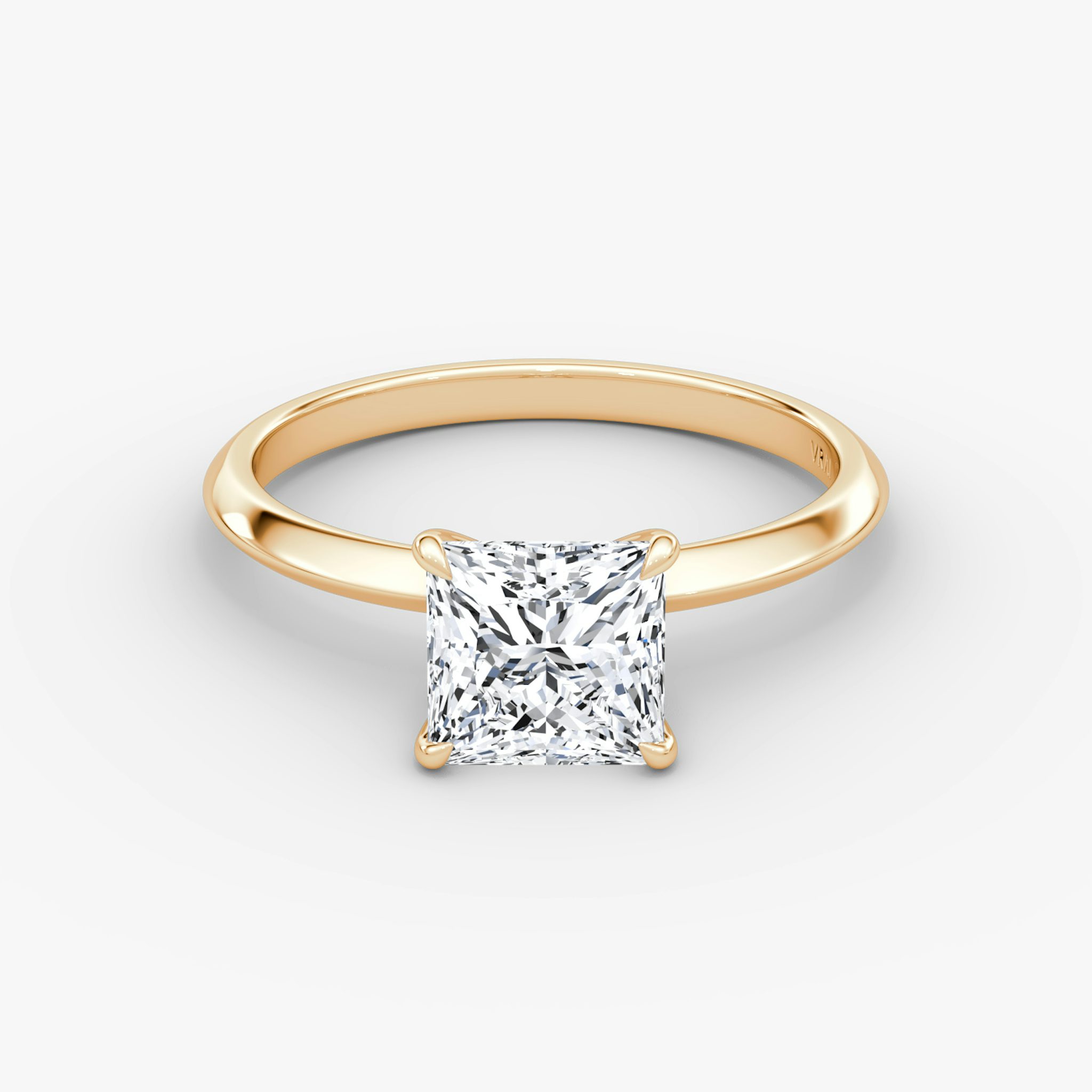 The Knife-Edge | Princess | 14k | Rose Gold | bandAccent: Plain | hiddenHalo: no | diamondOrientation: vertical | caratWeight: other
