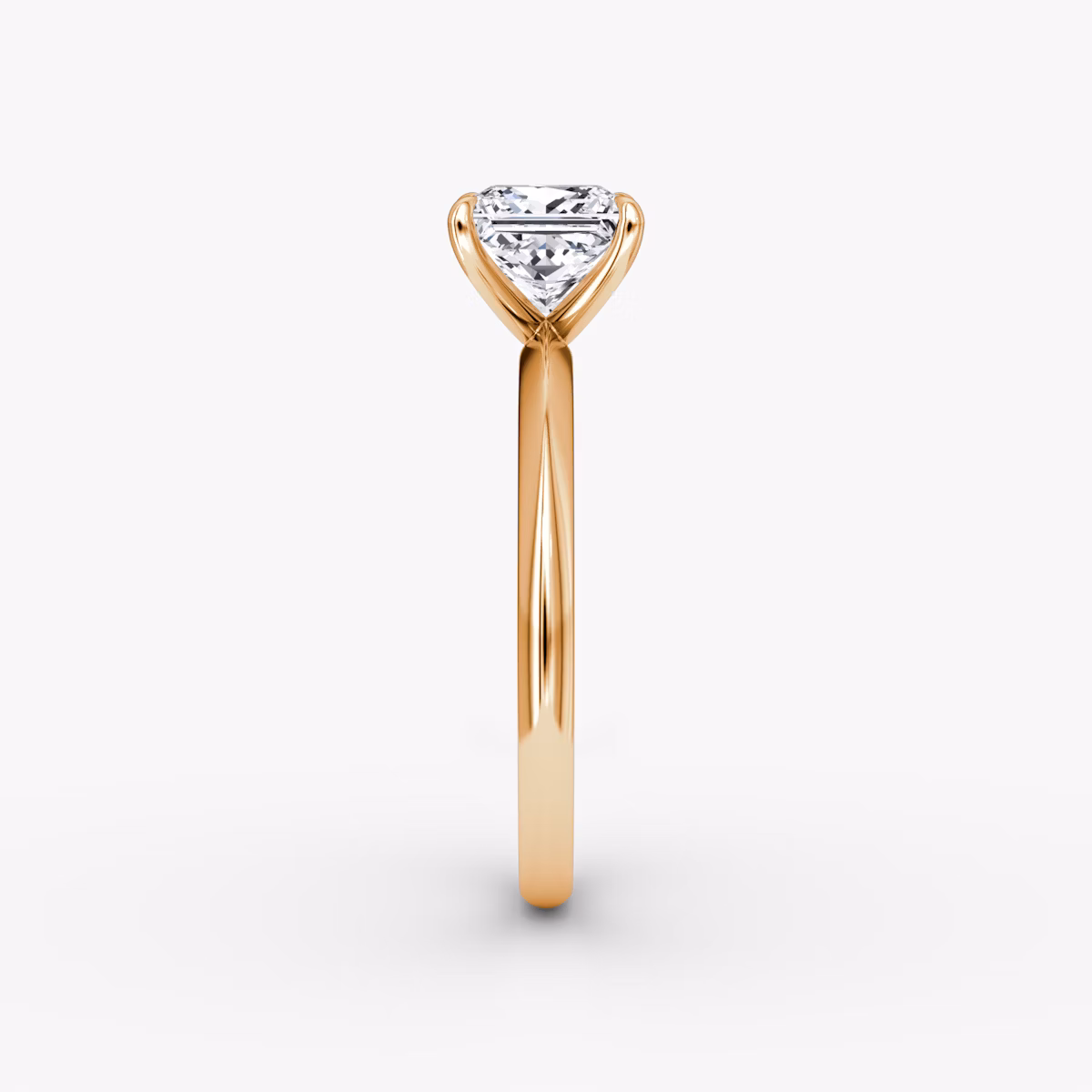 The Knife-Edge | Princess | 14k | Rose Gold | bandAccent: Plain | hiddenHalo: no | diamondOrientation: vertical | caratWeight: other