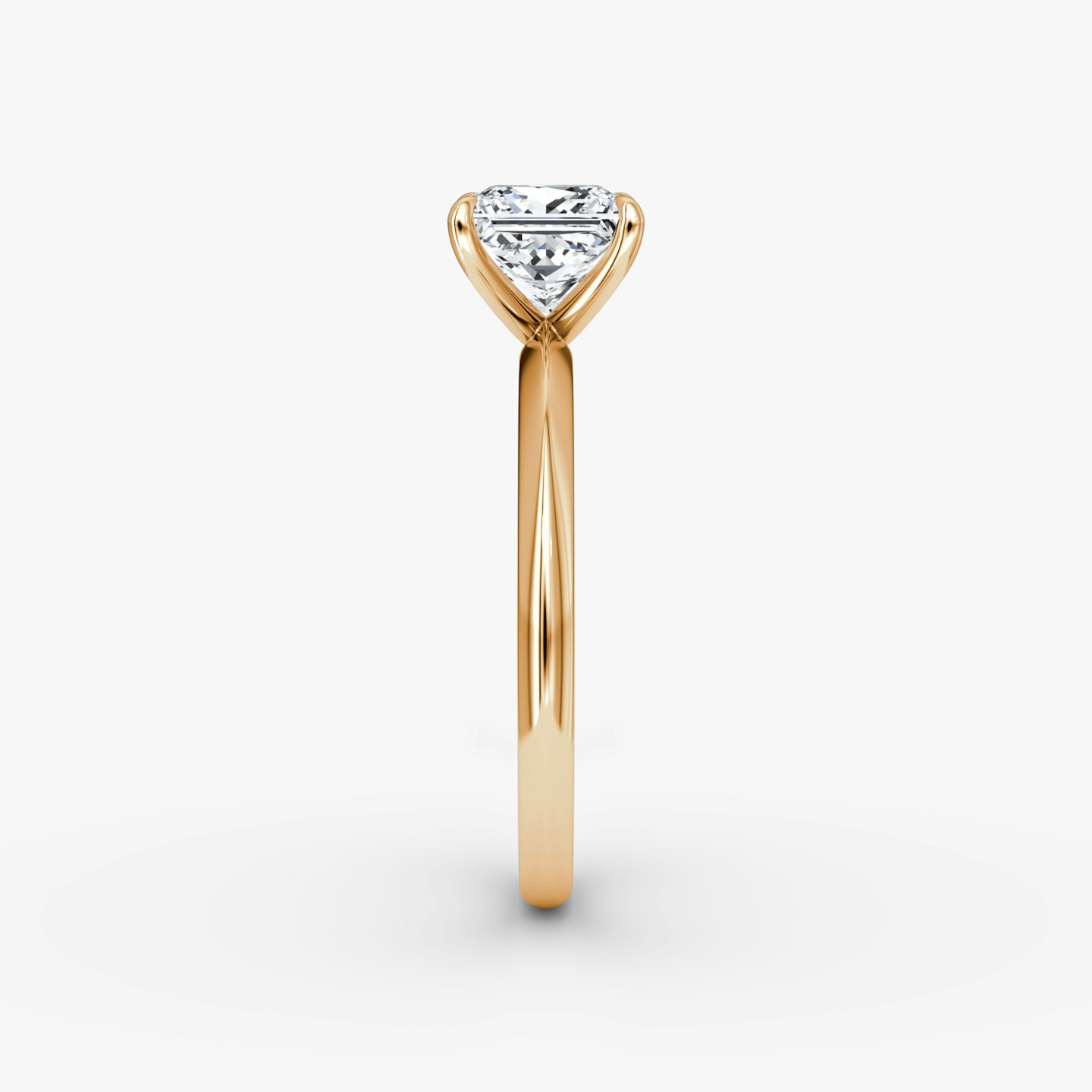 The Knife-Edge | Princess | 14k | Rose Gold | bandAccent: Plain | hiddenHalo: no | diamondOrientation: vertical | caratWeight: other