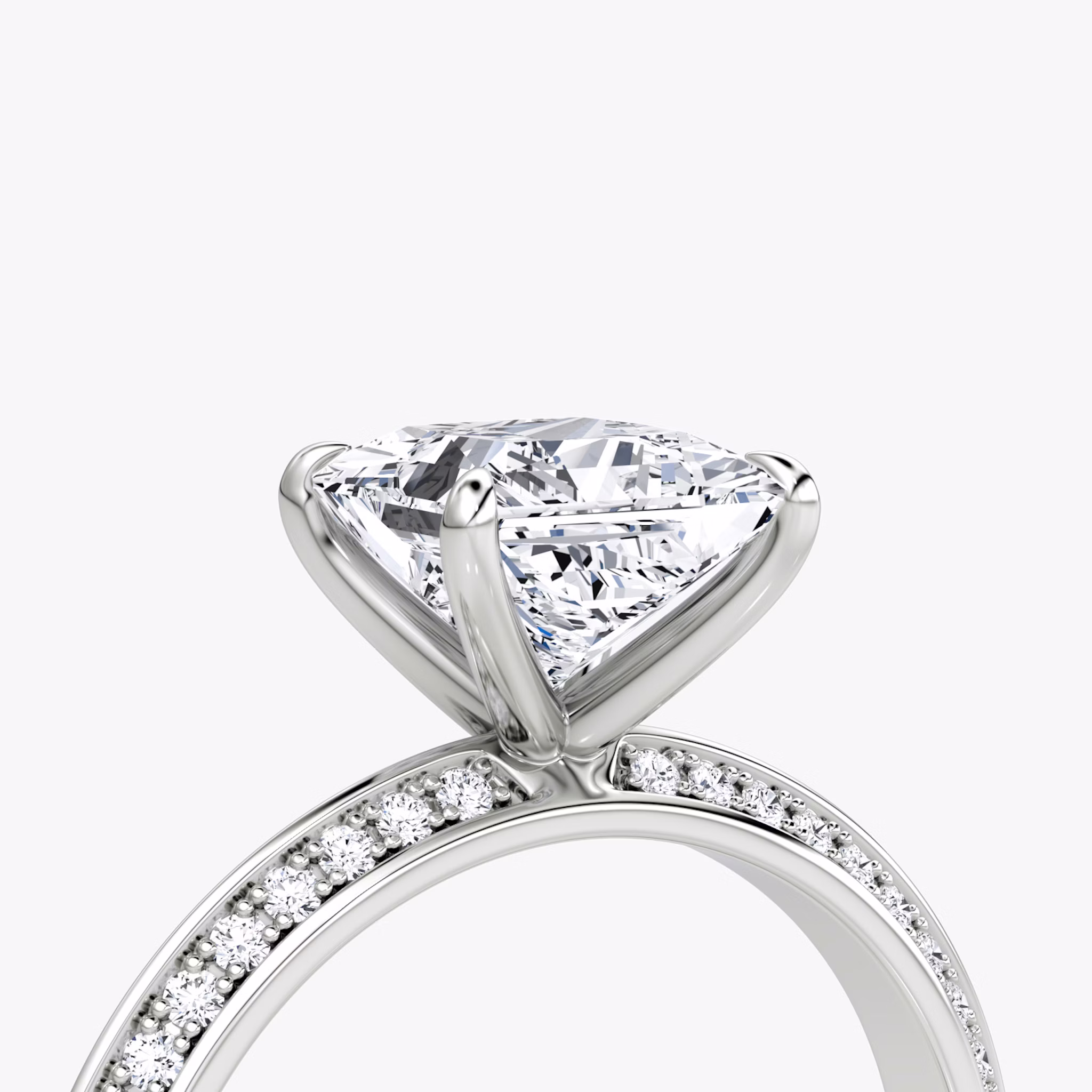 The Knife-Edge | Princess | 18k | White Gold | bandAccent: Pavé | hiddenHalo: no | diamondOrientation: vertical | caratWeight: other