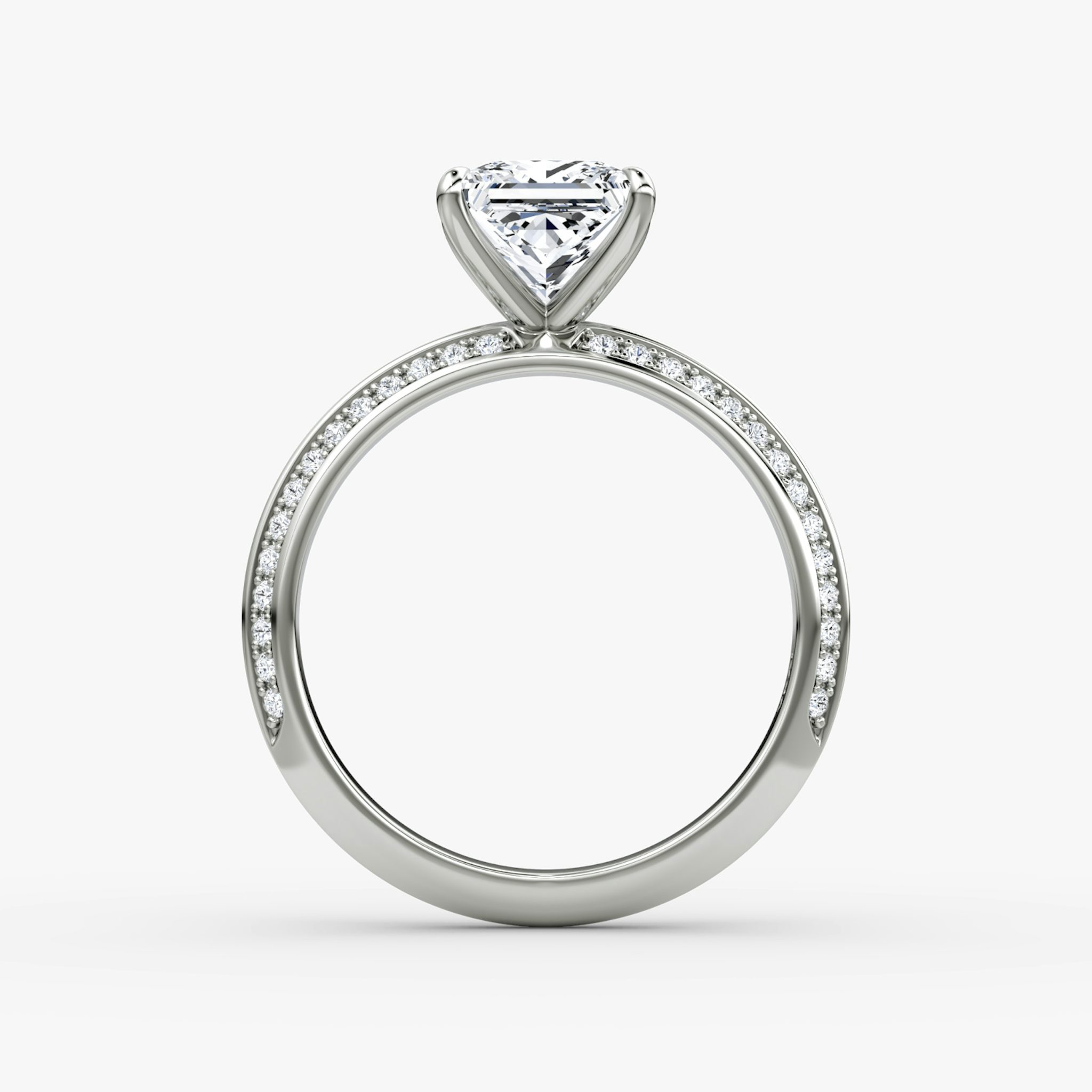 The Knife-Edge | Princess | 18k | White Gold | bandAccent: Pavé | hiddenHalo: no | diamondOrientation: vertical | caratWeight: other