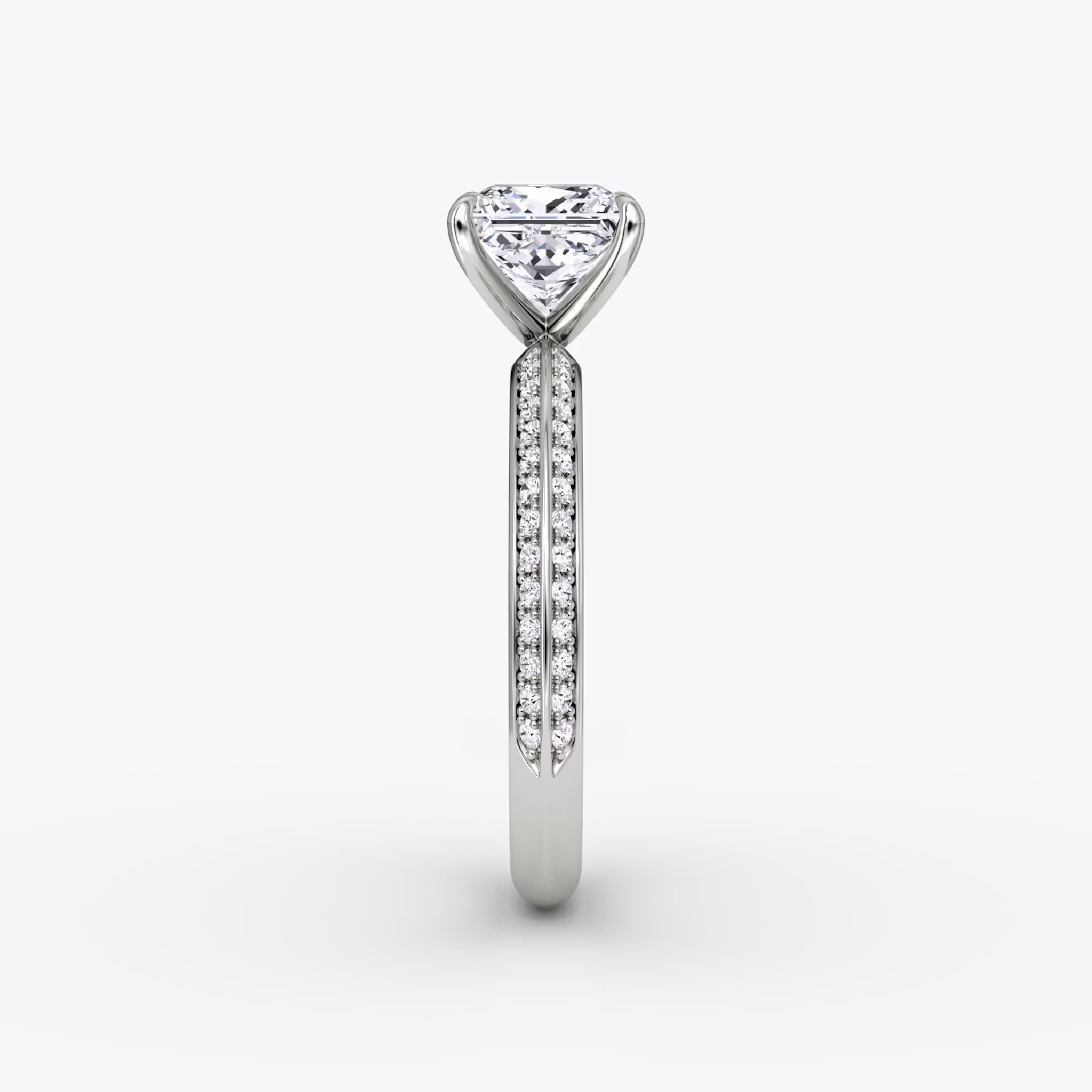 The Knife-Edge | Princess | 18k | White Gold | bandAccent: Pavé | hiddenHalo: no | diamondOrientation: vertical | caratWeight: other