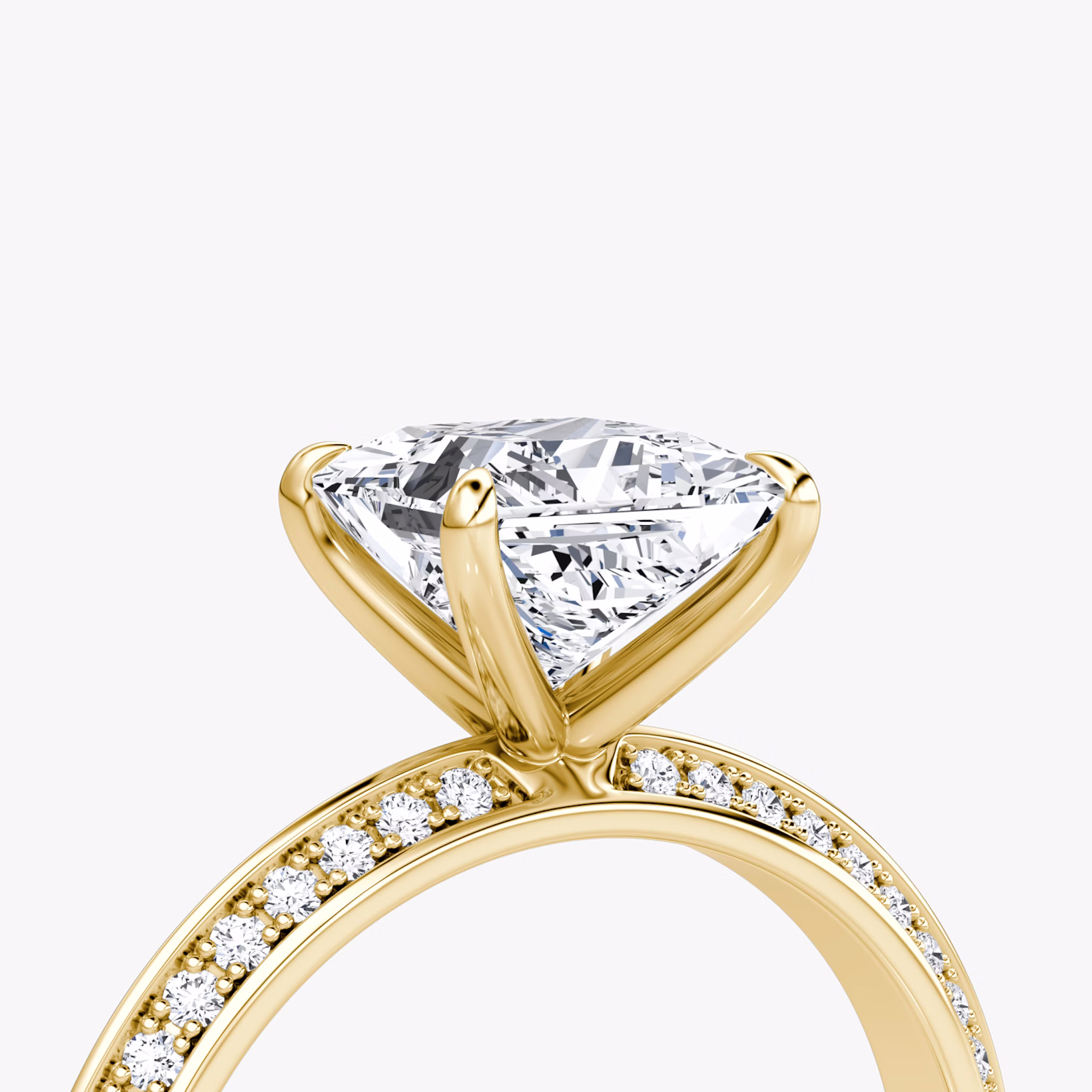The Knife-Edge | Princess | 18k | Yellow Gold | bandAccent: Pavé | hiddenHalo: no | diamondOrientation: vertical | caratWeight: other