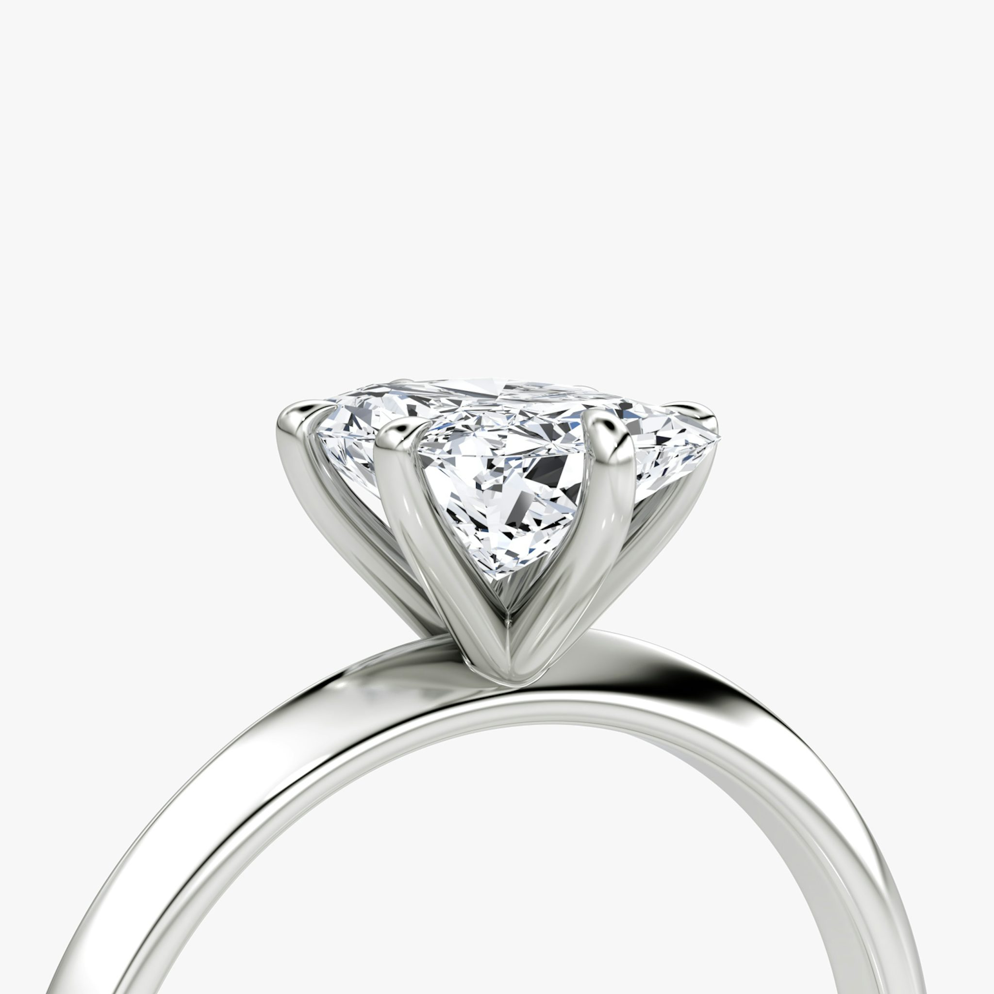 The Knife-Edge | Radiant | 18k | White Gold | bandAccent: Plain | hiddenHalo: no | diamondOrientation: vertical | caratWeight: other