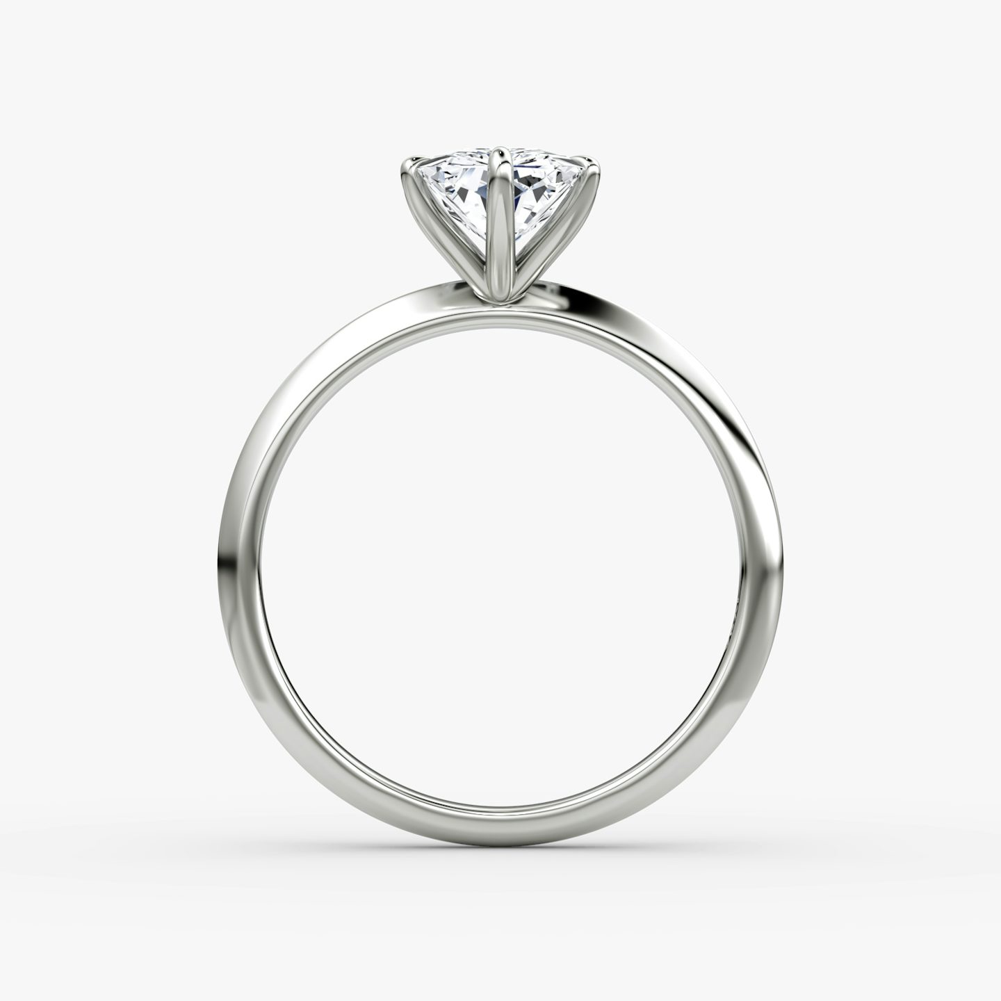 Anillo de compromiso Knife-Edge | Radiante | Platino | bandAccent: Simple | hiddenHalo: no | diamondOrientation: vertical | caratWeight: other