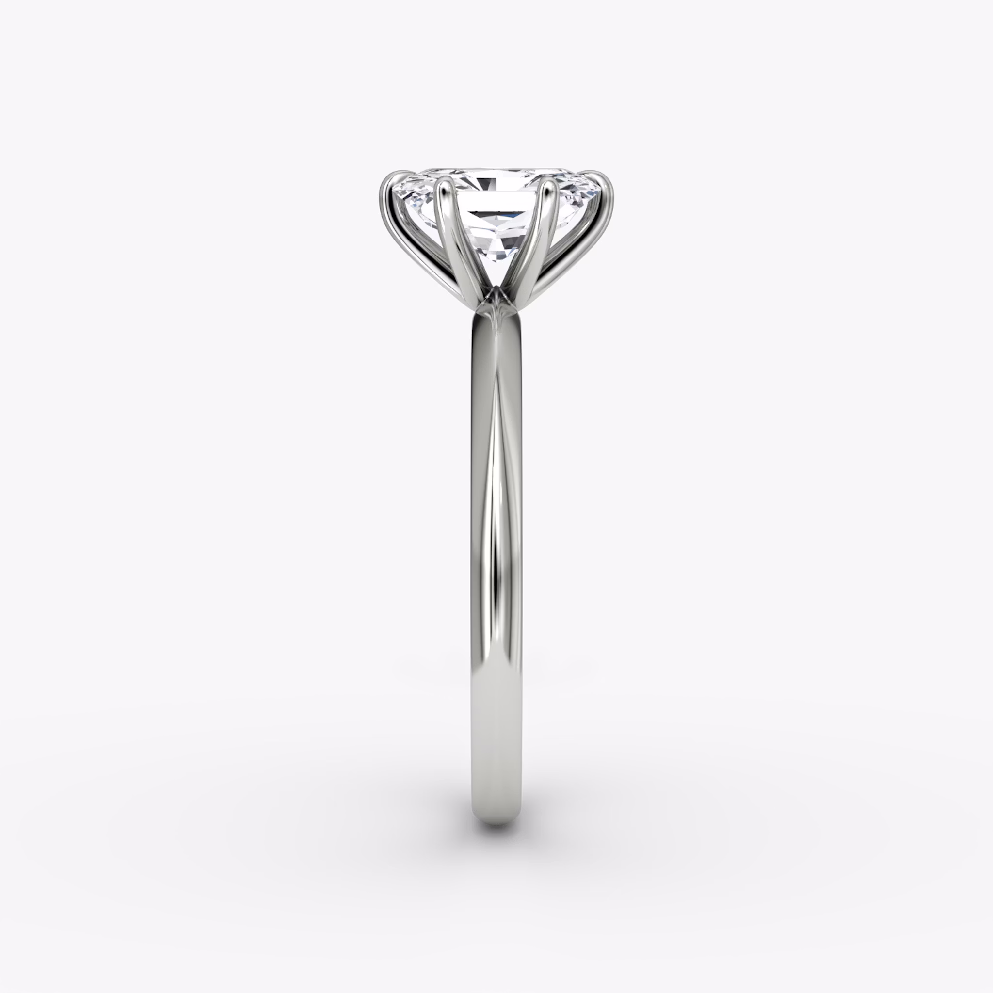 The Knife-Edge | Radiant | 18k | White Gold | bandAccent: Plain | hiddenHalo: no | diamondOrientation: vertical | caratWeight: other