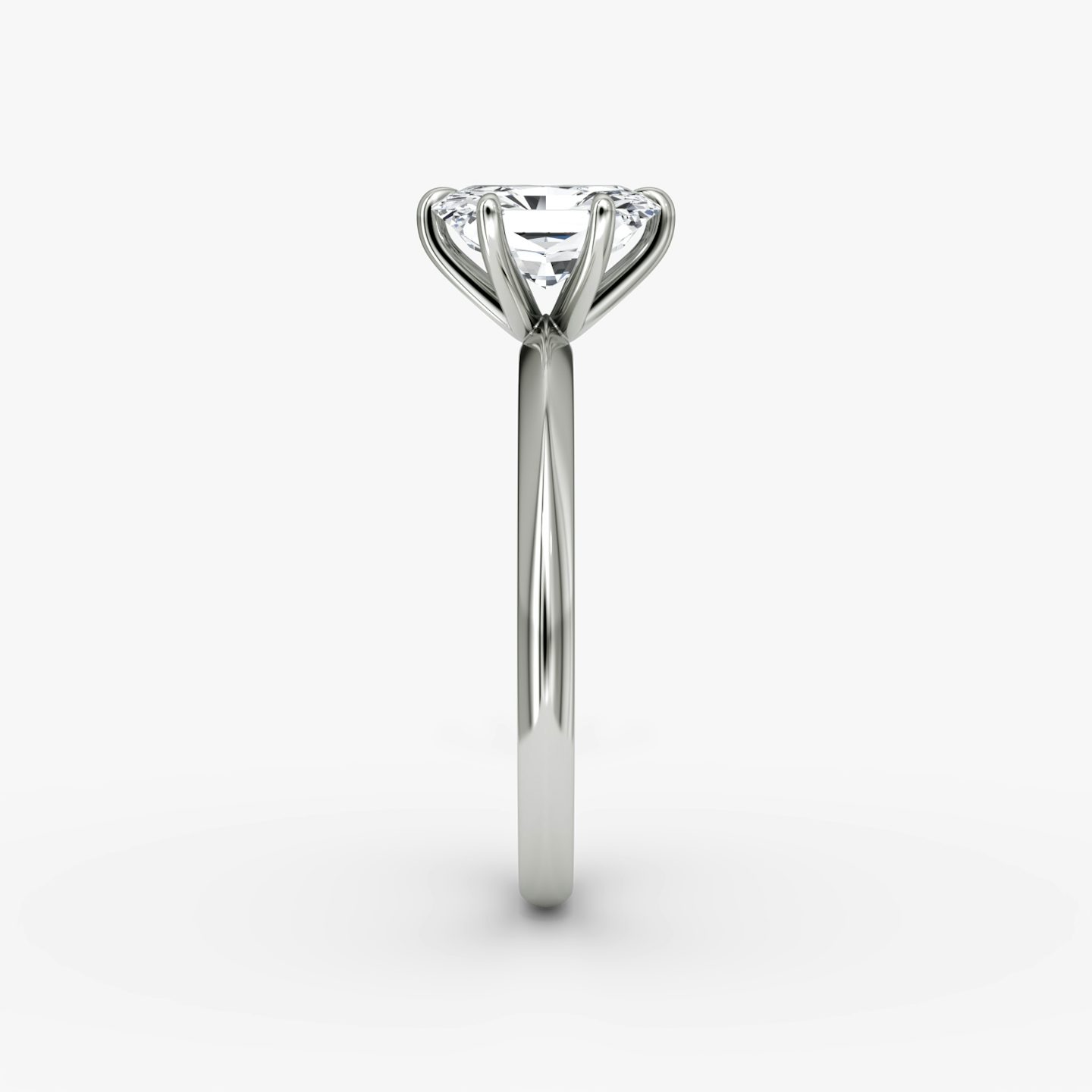 Anillo de compromiso Knife-Edge | Radiante | Platino | bandAccent: Simple | hiddenHalo: no | diamondOrientation: vertical | caratWeight: other