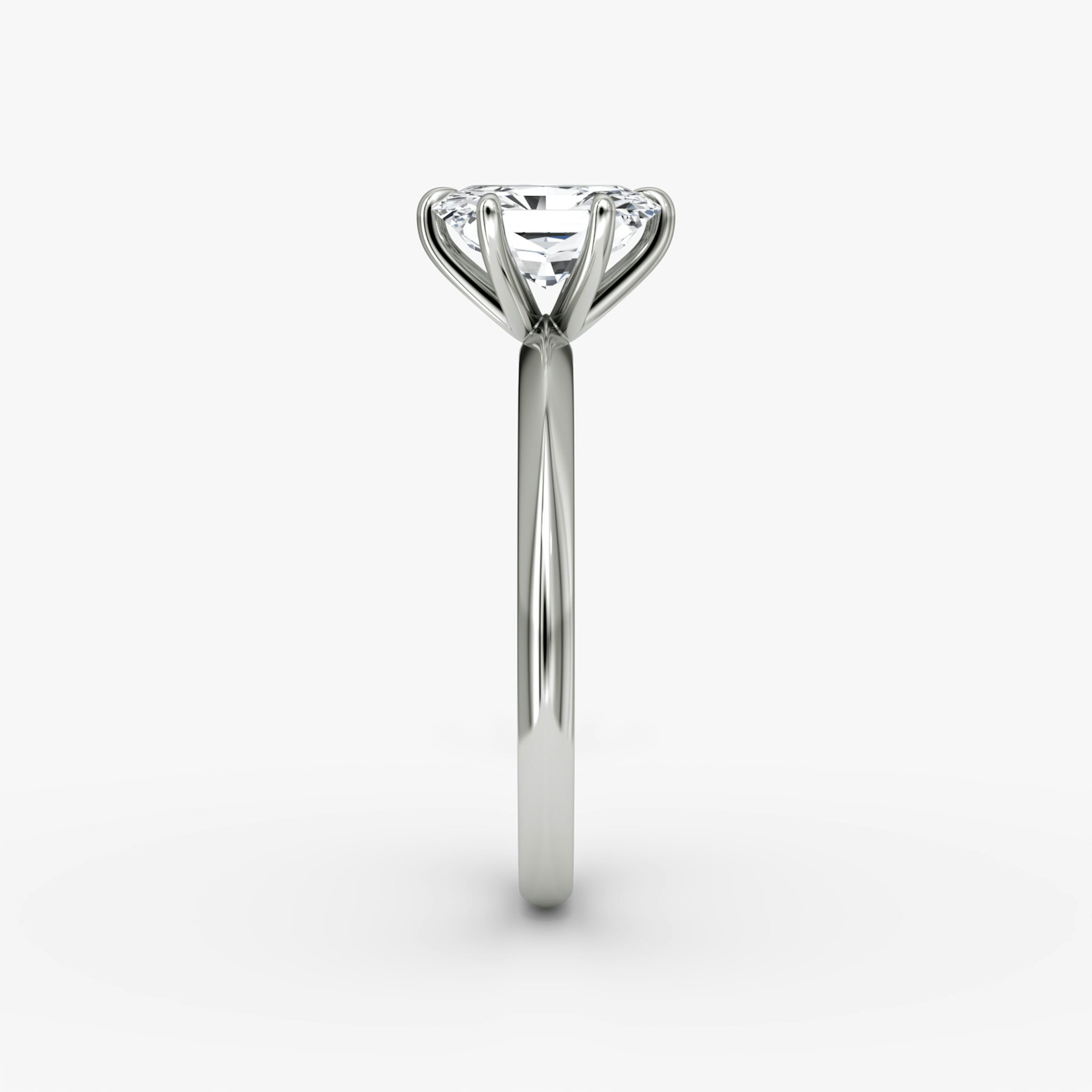 The Knife-Edge | Radiant | 18k | White Gold | bandAccent: Plain | hiddenHalo: no | diamondOrientation: vertical | caratWeight: other