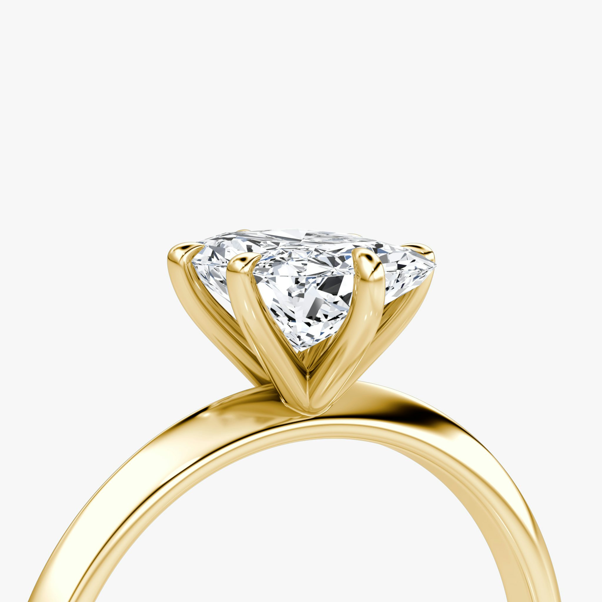 The Knife-Edge | Radiant | 18k | Yellow Gold | bandAccent: Plain | hiddenHalo: no | diamondOrientation: vertical | caratWeight: other