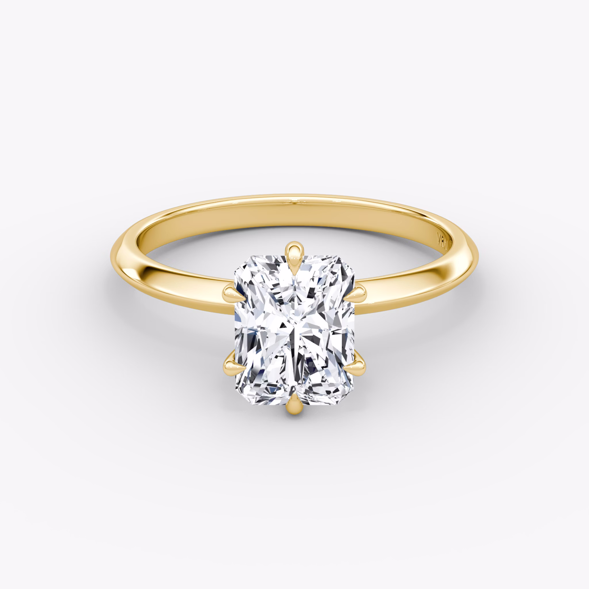 The Knife-Edge | Radiant | 18k | Yellow Gold | bandAccent: Plain | hiddenHalo: no | diamondOrientation: vertical | caratWeight: other