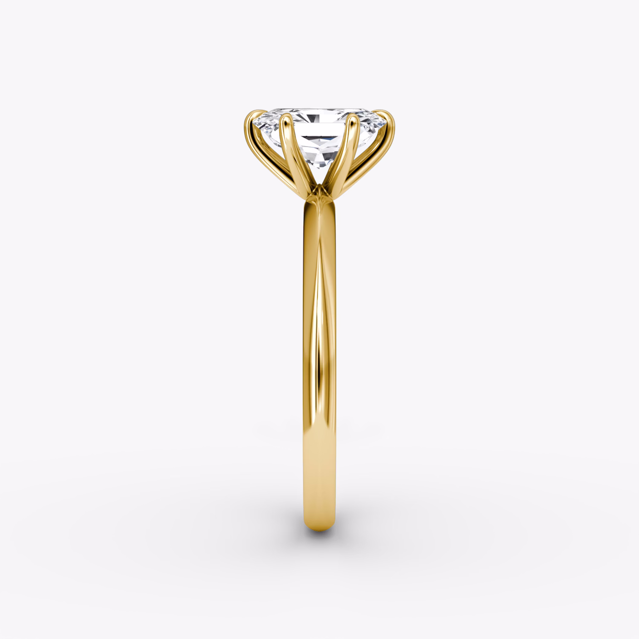The Knife-Edge | Radiant | 18k | Yellow Gold | bandAccent: Plain | hiddenHalo: no | diamondOrientation: vertical | caratWeight: other