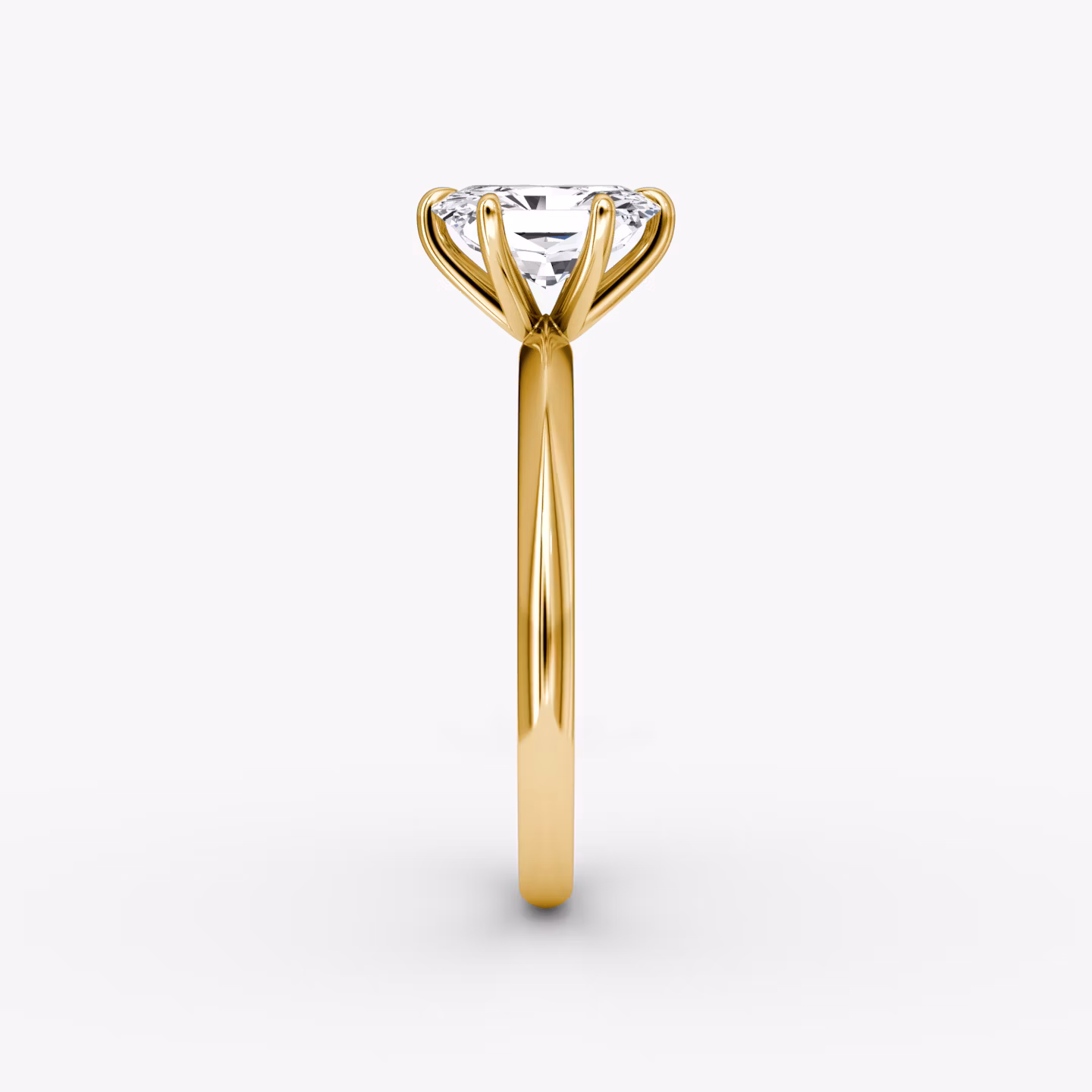 The Knife-Edge | Radiant | 18k | Yellow Gold | bandAccent: Plain | hiddenHalo: no | diamondOrientation: vertical | caratWeight: other
