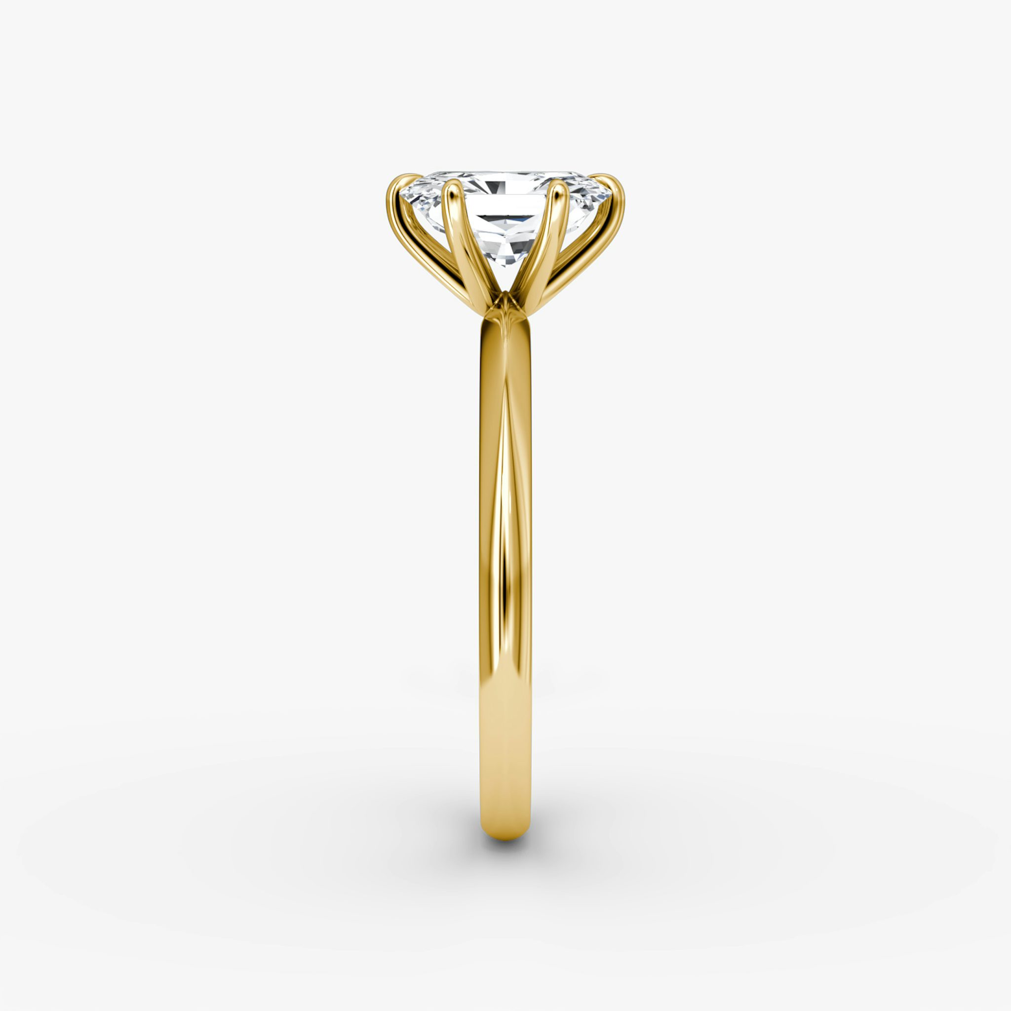 The Knife-Edge | Radiant | 18k | Yellow Gold | bandAccent: Plain | hiddenHalo: no | diamondOrientation: vertical | caratWeight: other