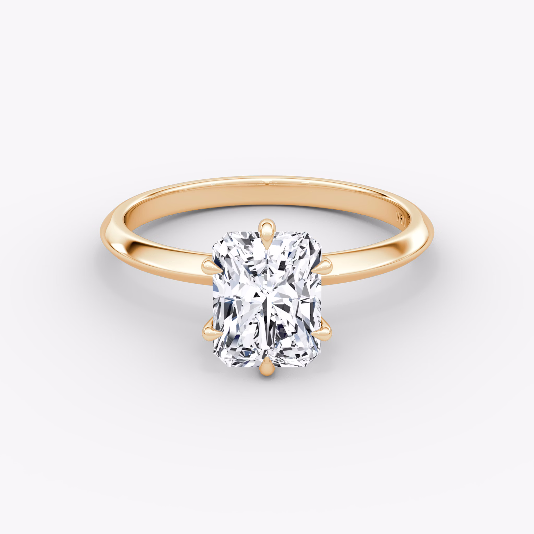 Knife-Edge | Radiant | 14k | Roségold | bandAccent: Ohne Pavé-Besatz | hiddenHalo: no | diamondOrientation: vertical | caratWeight: other