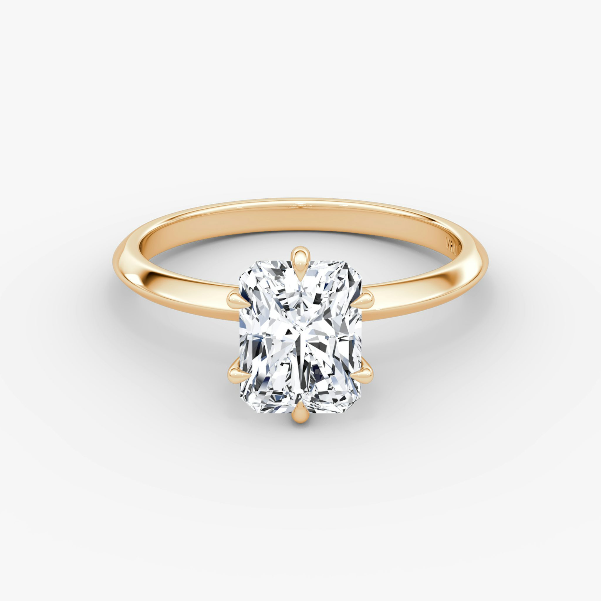 Knife-Edge | Radiant | 14k | Roségold | bandAccent: Ohne Pavé-Besatz | hiddenHalo: no | diamondOrientation: vertical | caratWeight: other