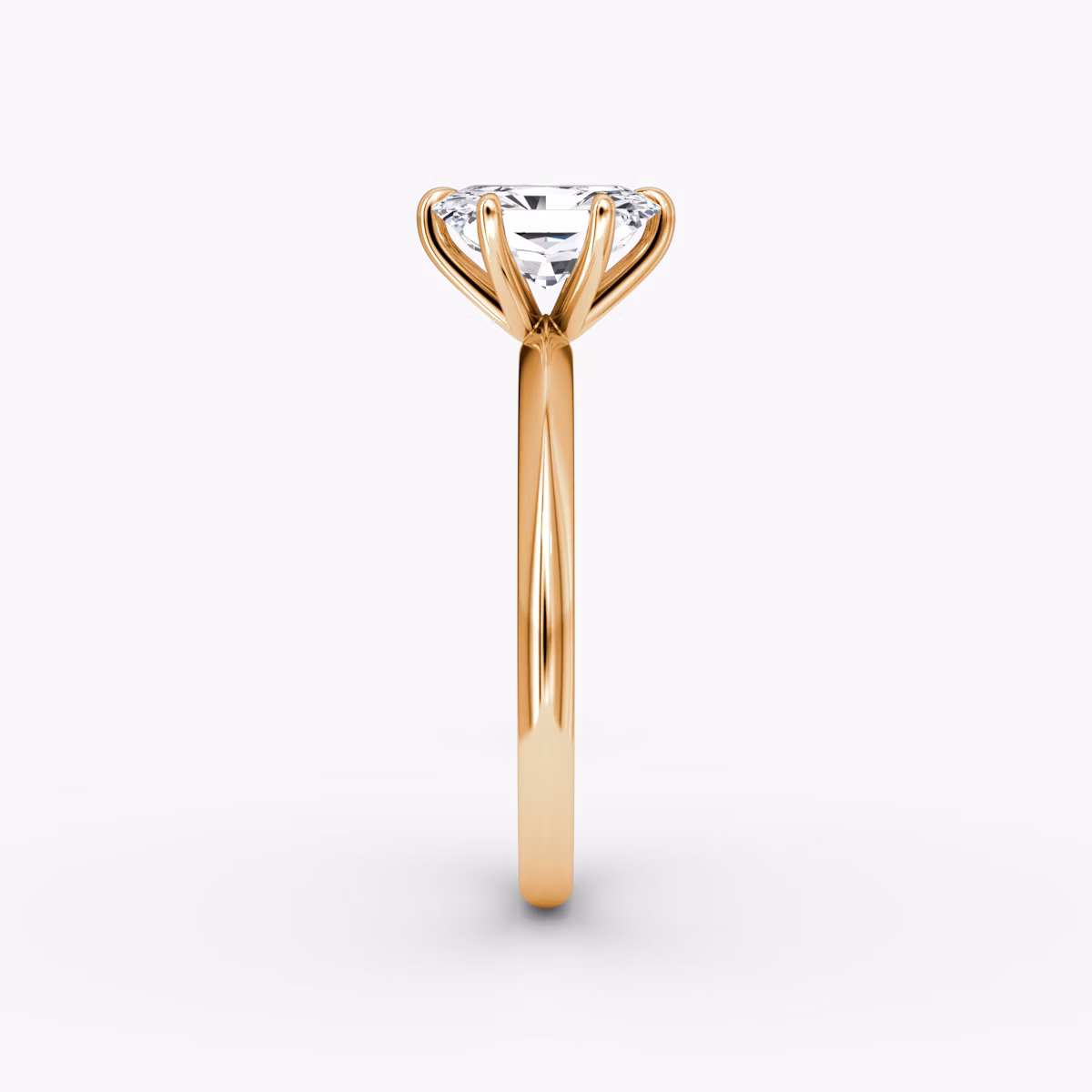 Knife-Edge | Radiant | 14k | Roségold | bandAccent: Ohne Pavé-Besatz | hiddenHalo: no | diamondOrientation: vertical | caratWeight: other