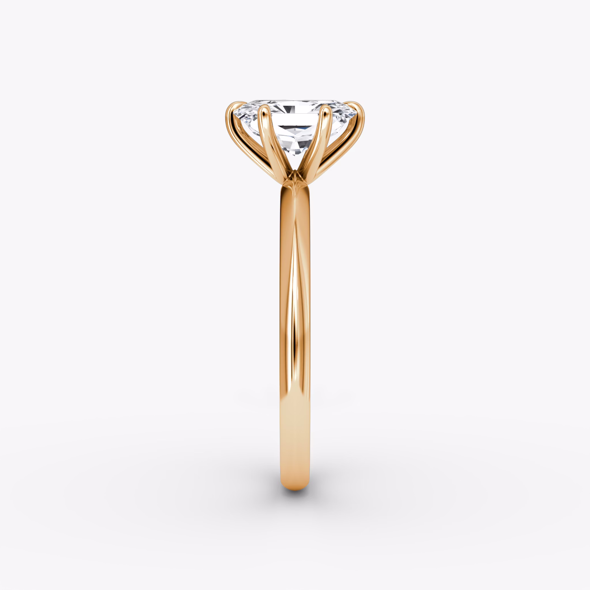 Knife-Edge | Radiant | 14k | Roségold | bandAccent: Ohne Pavé-Besatz | hiddenHalo: no | diamondOrientation: vertical | caratWeight: other