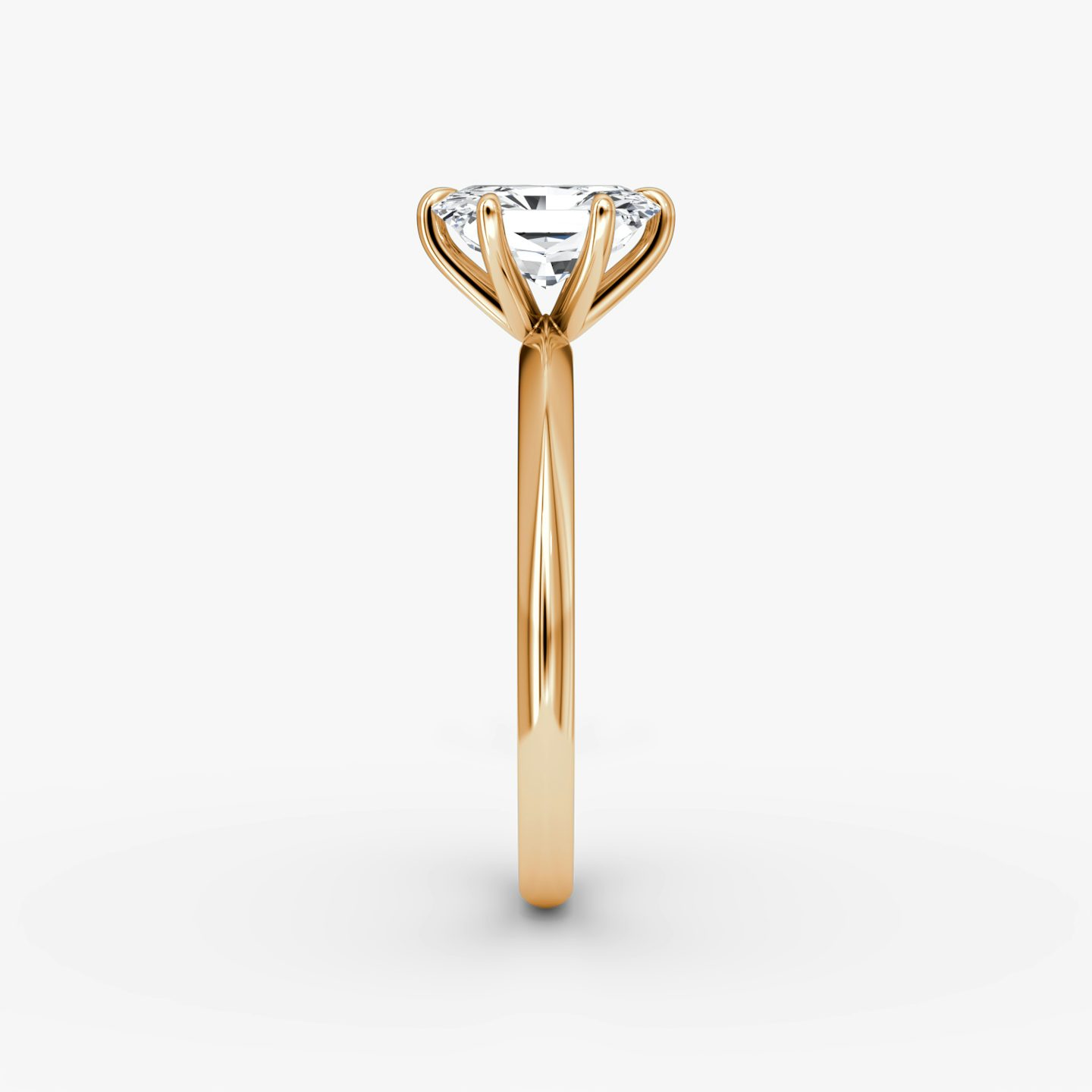 Anillo de compromiso Knife-Edge | Radiante | 14k | Oro rosa | bandAccent: Simple | hiddenHalo: no | diamondOrientation: vertical | caratWeight: other