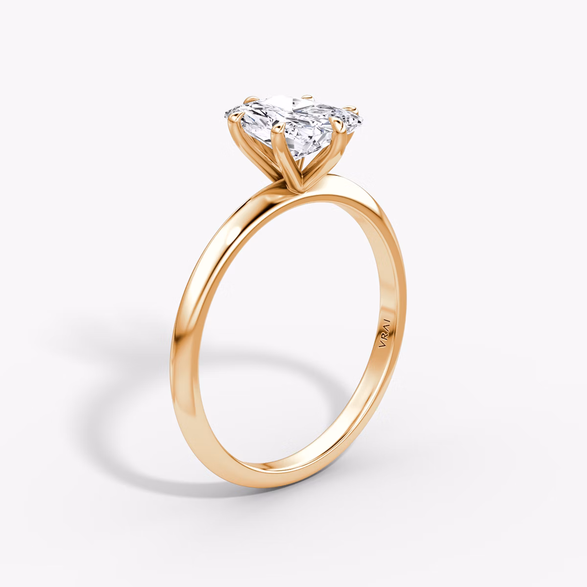 Knife-Edge | Radiant | 14k | Roségold | bandAccent: Ohne Pavé-Besatz | hiddenHalo: no | diamondOrientation: vertical | caratWeight: other