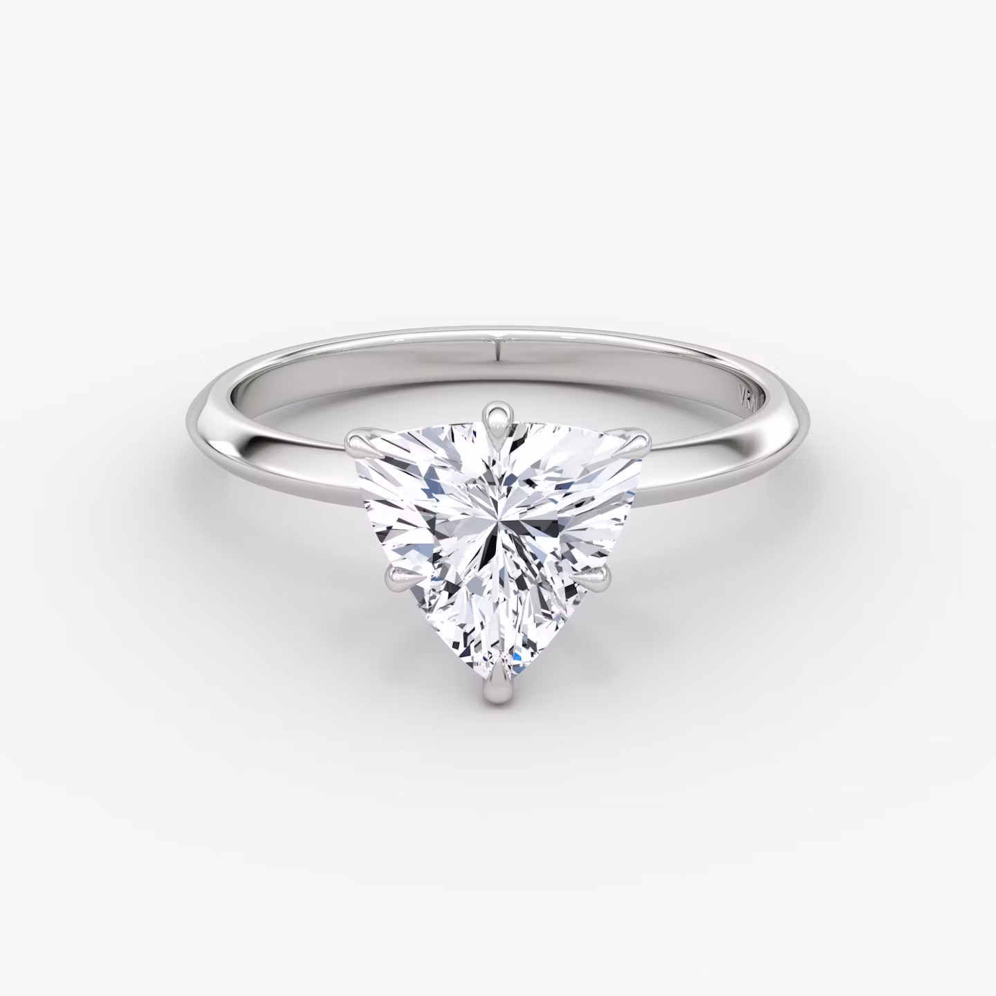 The Knife-Edge | Trillion | 18k | White Gold | bandAccent: Plain | hiddenHalo: no | diamondOrientation: vertical | caratWeight: other