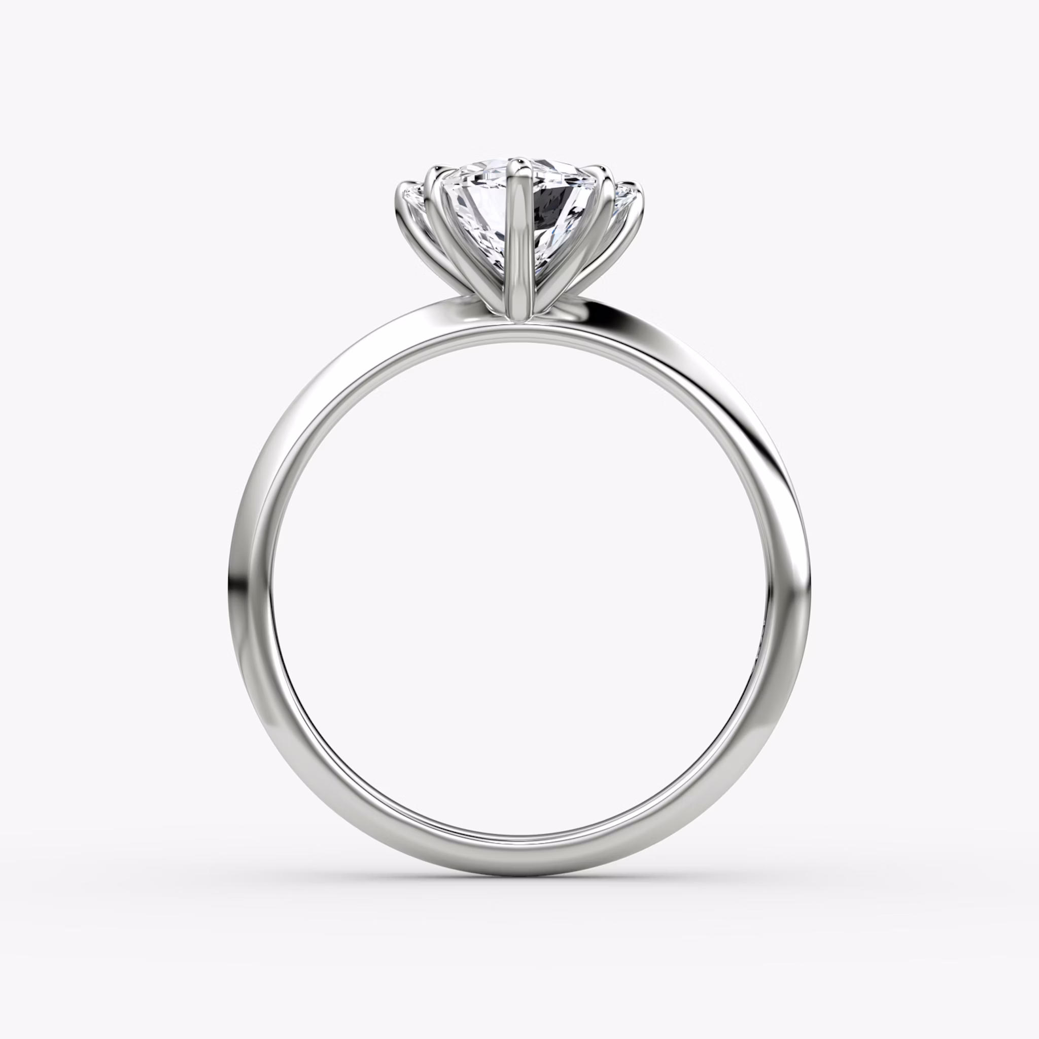 The Knife-Edge | Trillion | 18k | White Gold | bandAccent: Plain | hiddenHalo: no | diamondOrientation: vertical | caratWeight: other