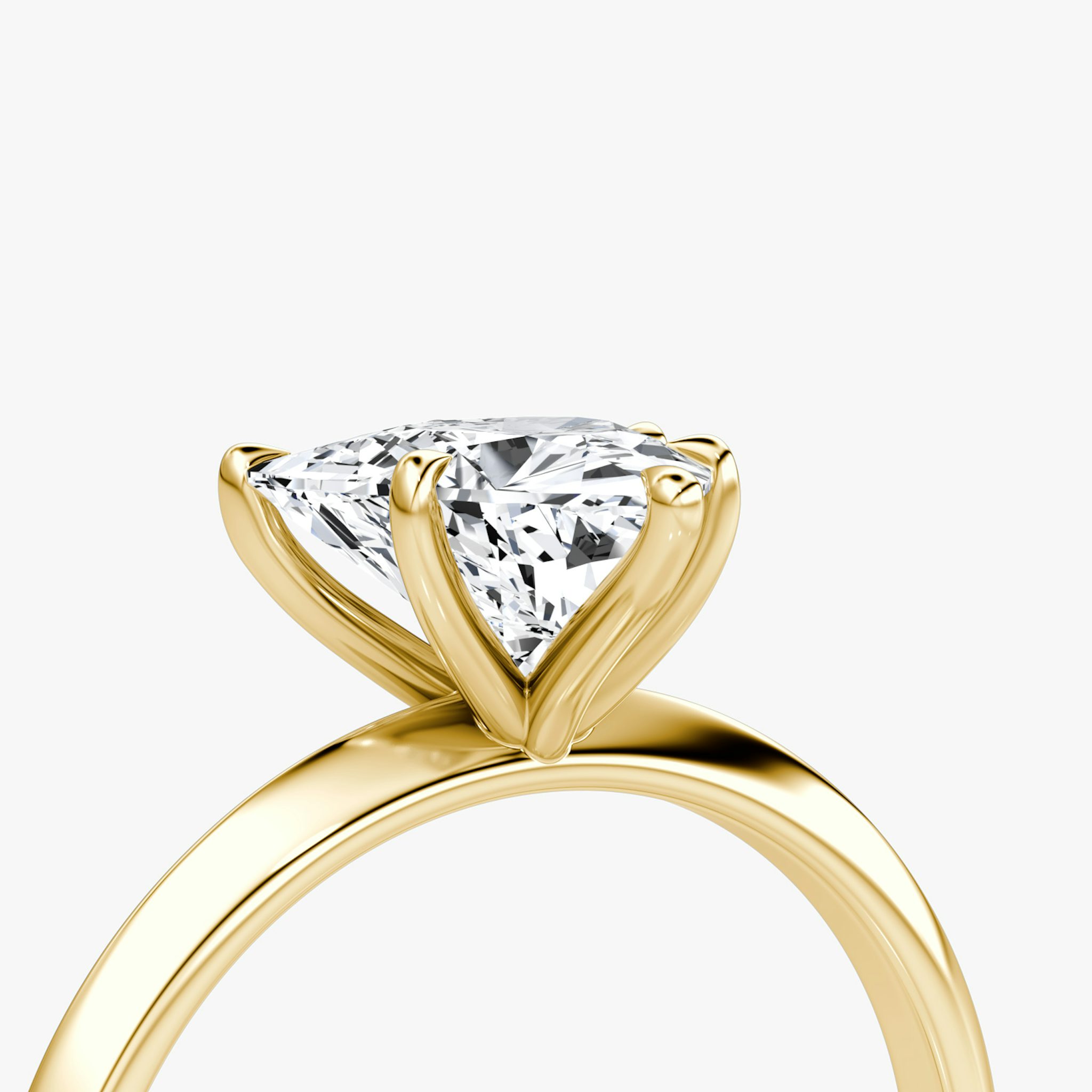 The Knife-Edge | Trillion | 18k | Yellow Gold | bandAccent: Plain | hiddenHalo: no | diamondOrientation: vertical | caratWeight: other