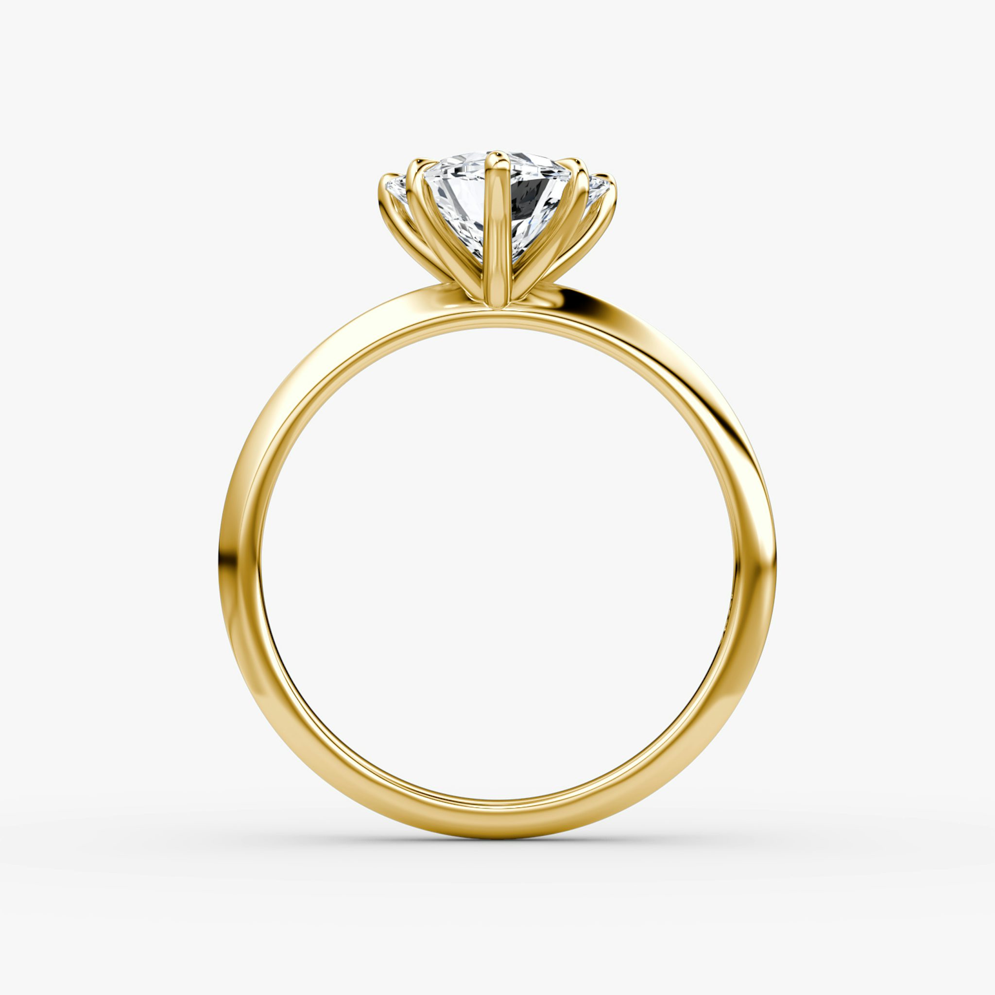 The Knife-Edge | Trillion | 18k | Yellow Gold | bandAccent: Plain | hiddenHalo: no | diamondOrientation: vertical | caratWeight: other