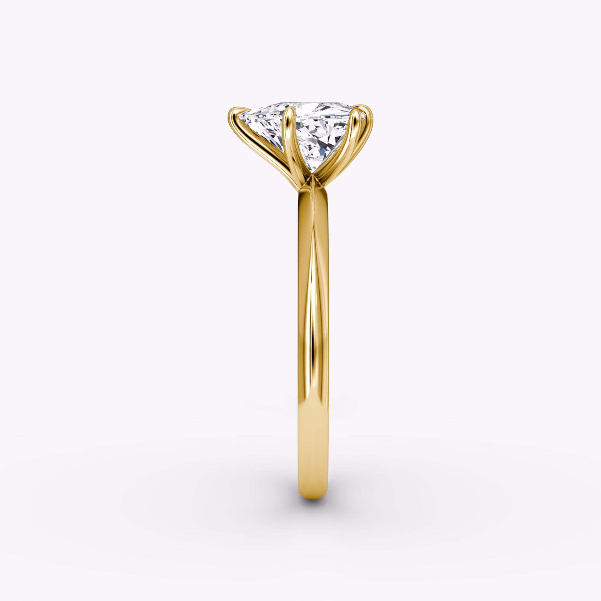 The Knife-Edge | Trillion | 18k | Yellow Gold | bandAccent: Plain | hiddenHalo: no | diamondOrientation: vertical | caratWeight: other